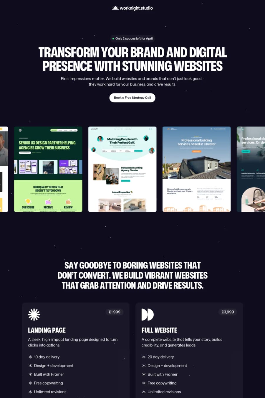 Worknight Studio — agency website screenshot