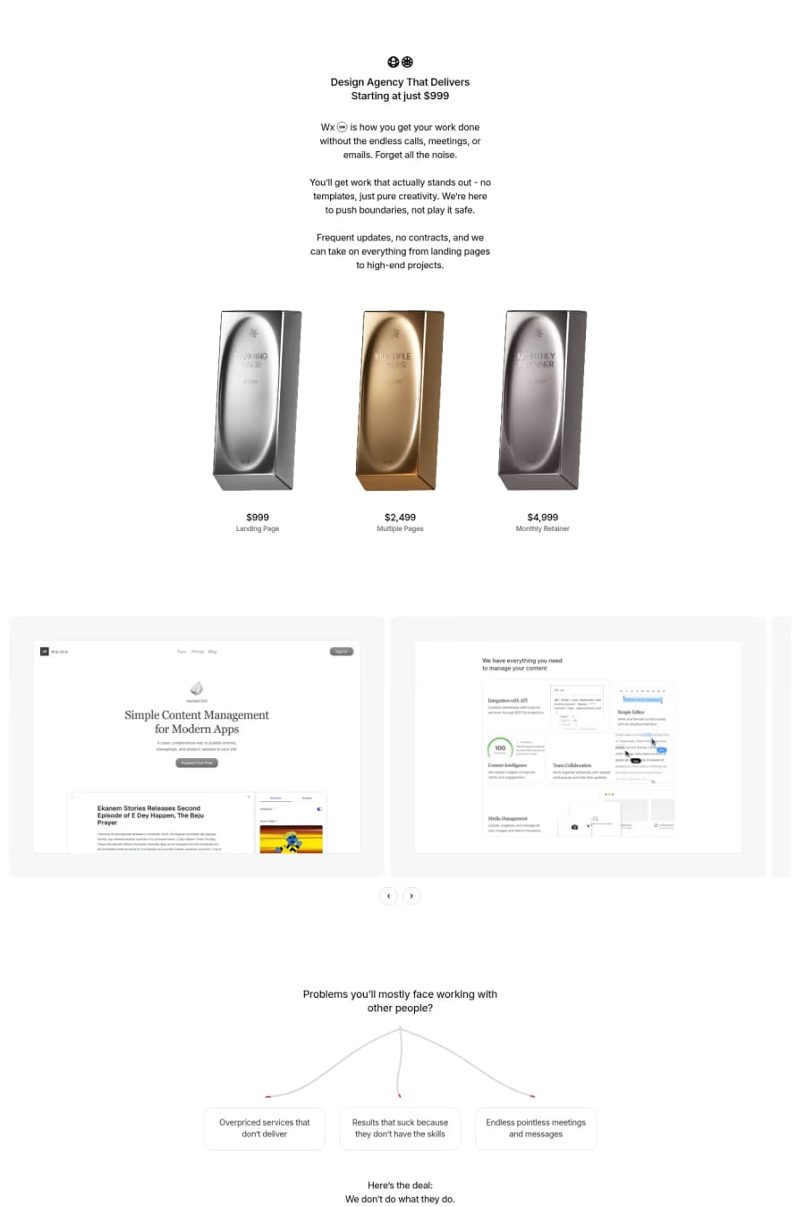 Wx — agency website screenshot