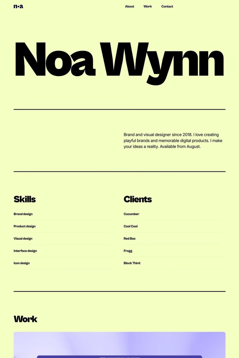 Wynn — screenshot of a portfolio template