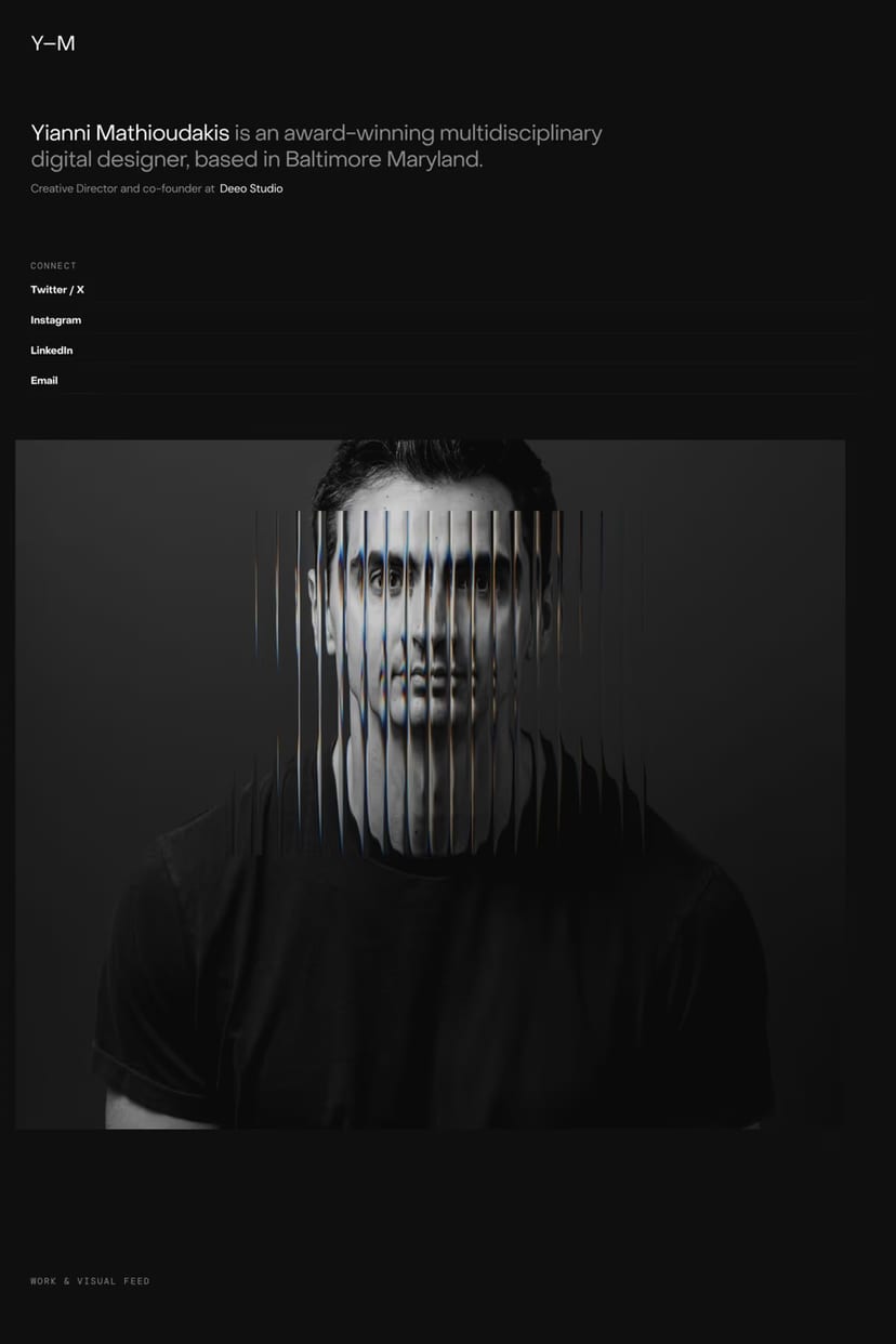 Yianni Mathioudakis — screenshot of a portfolio site