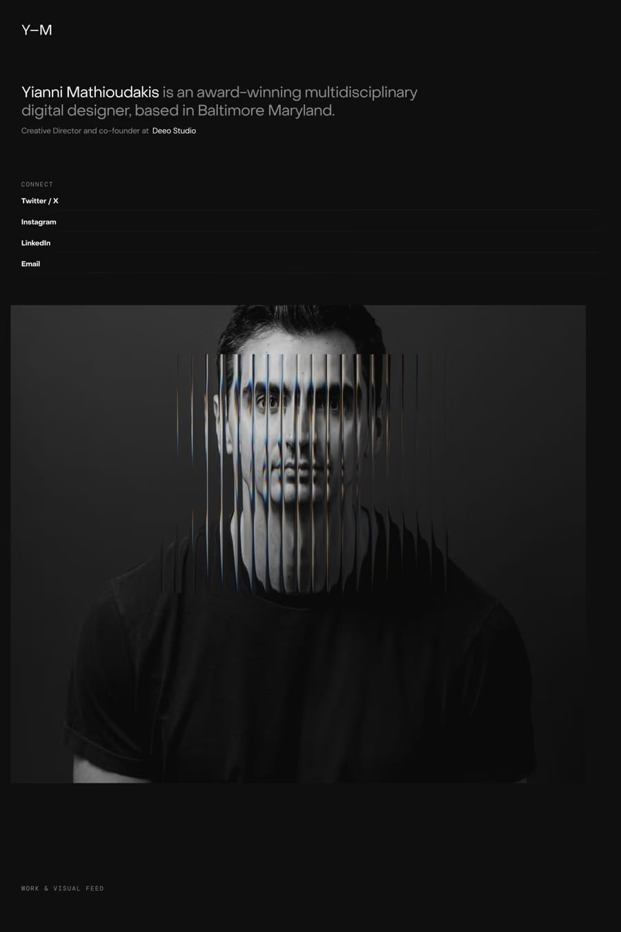Yianni Mathioudakis — portfolio website screenshot