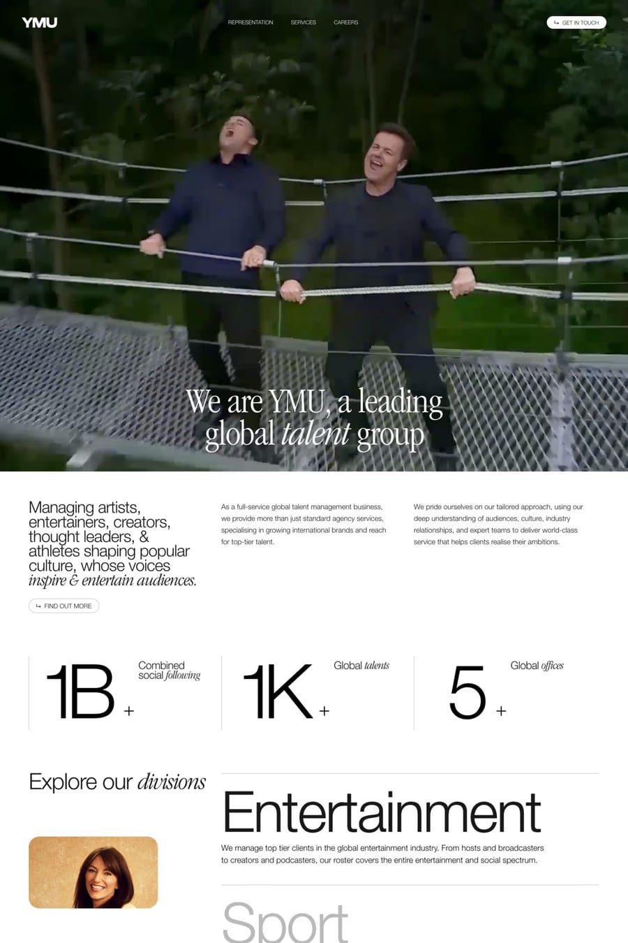 YMU — agency website screenshot