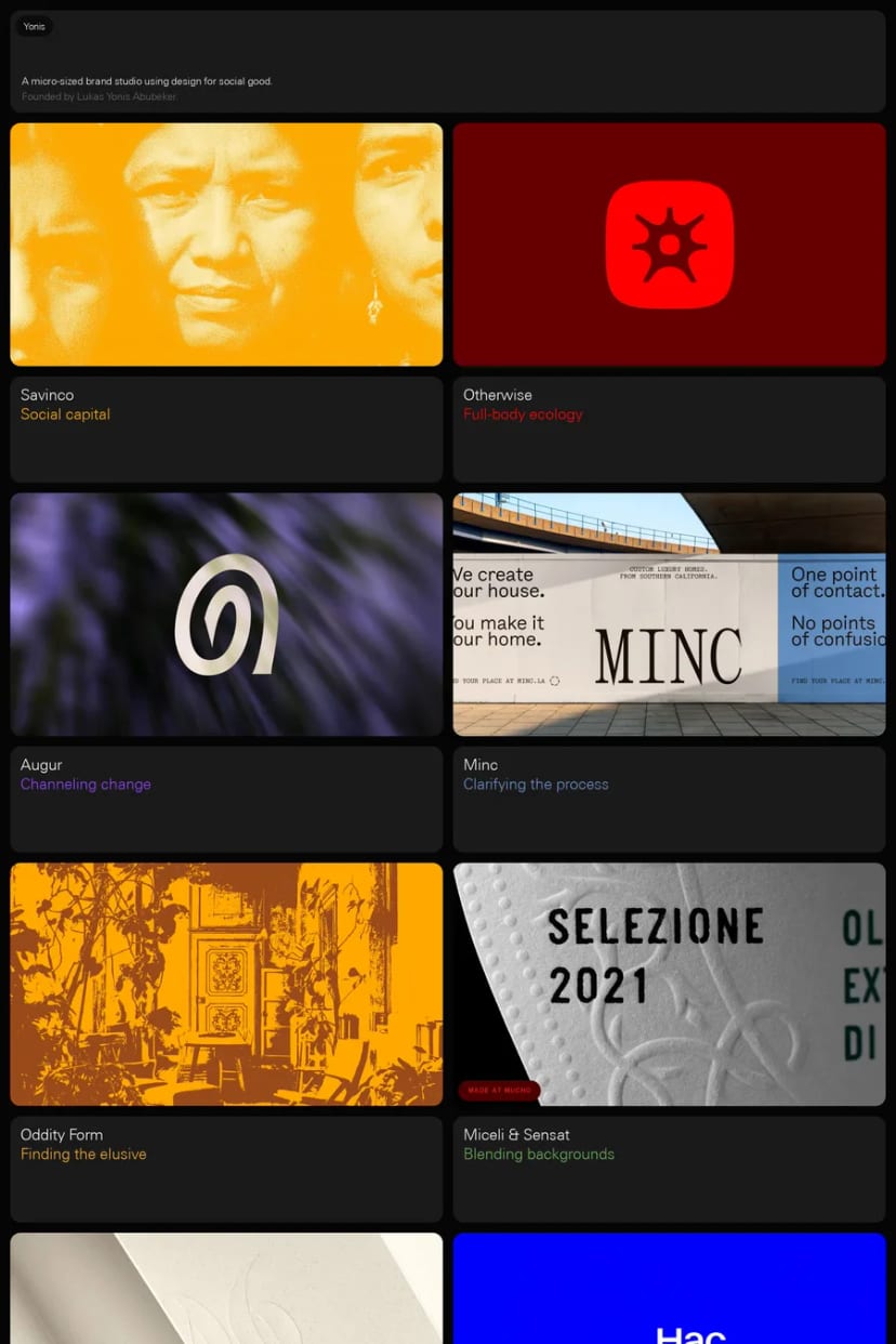 Yonis — screenshot of an agency site