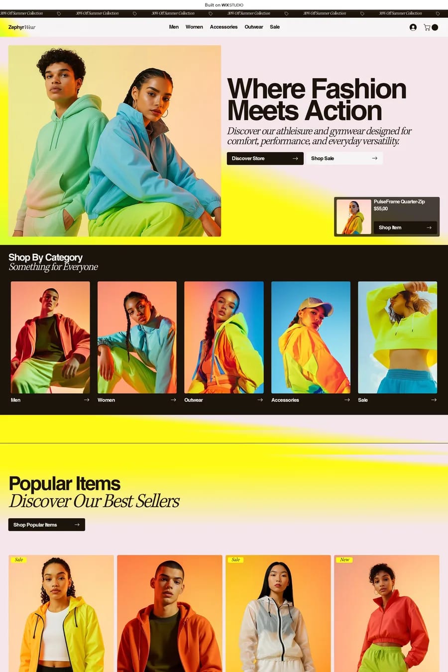 ZephyrWear — shop website template screenshot