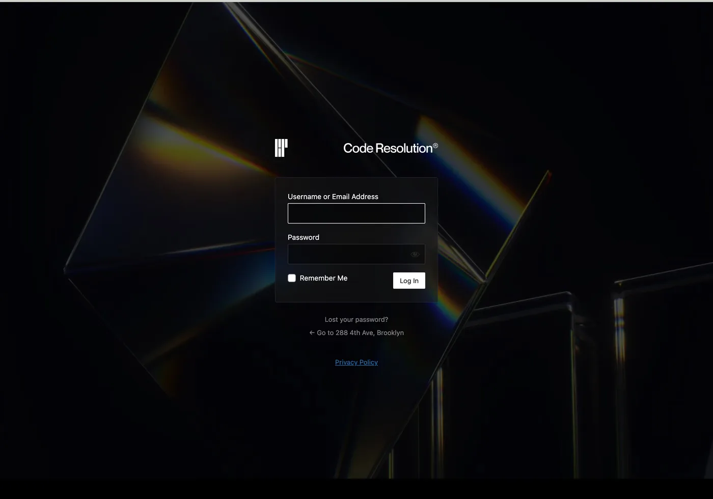 288 4th Ave — screenshot of the login page