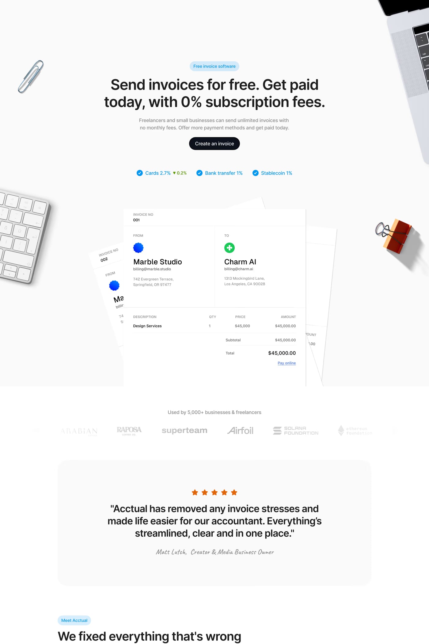 Acctual about page