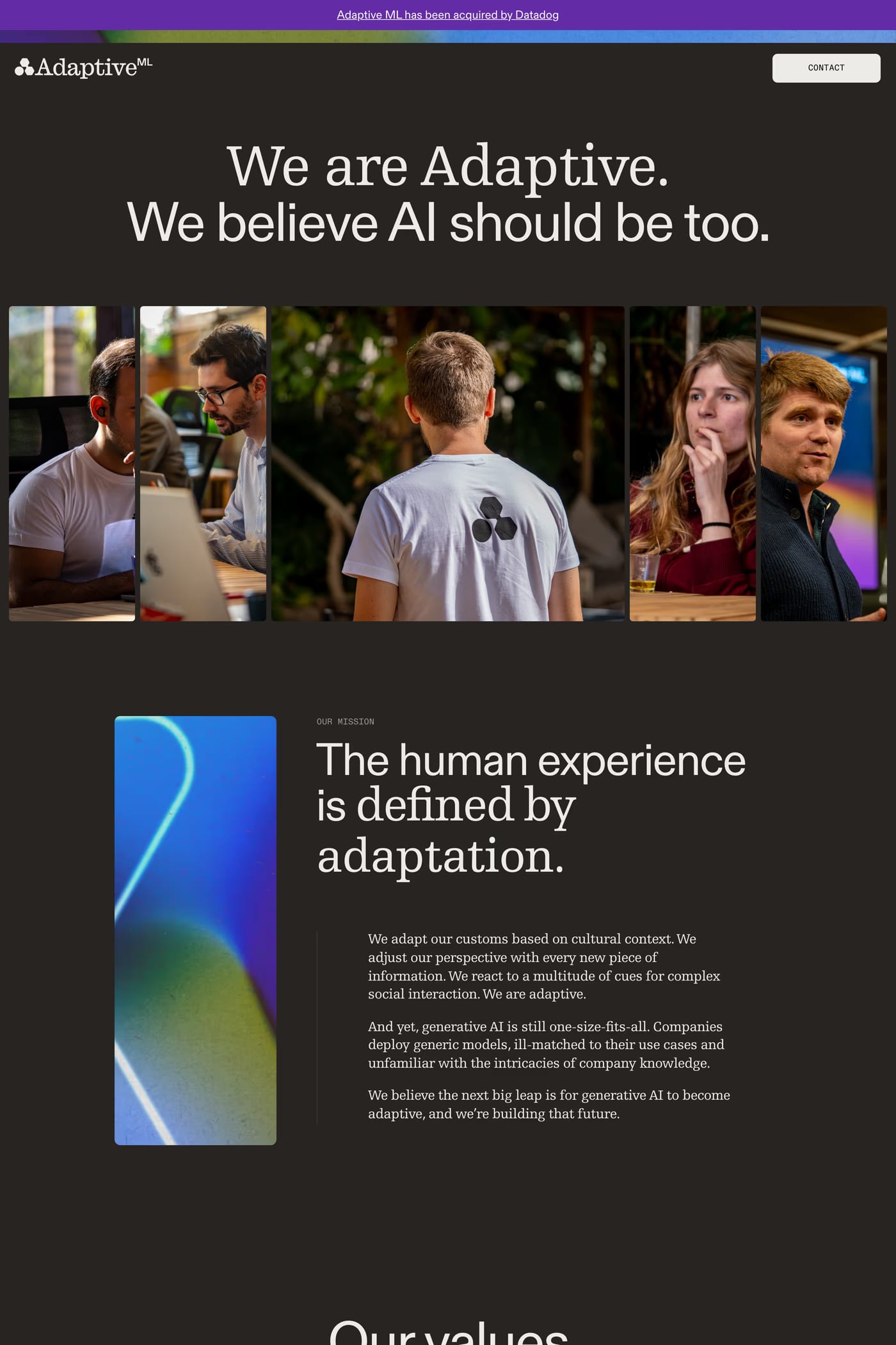 Adaptive ML about page