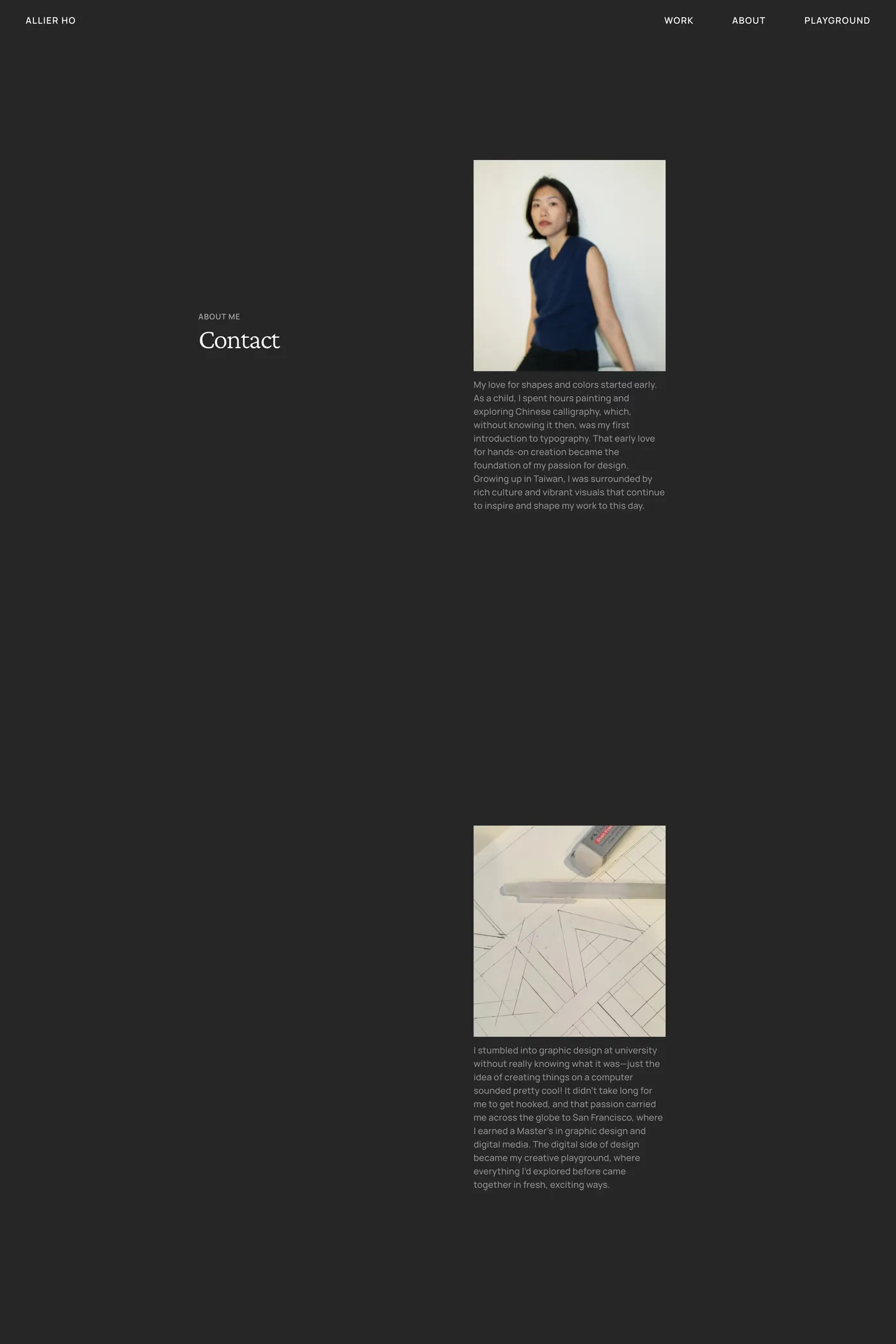 Allier Ho — screenshot of the about page