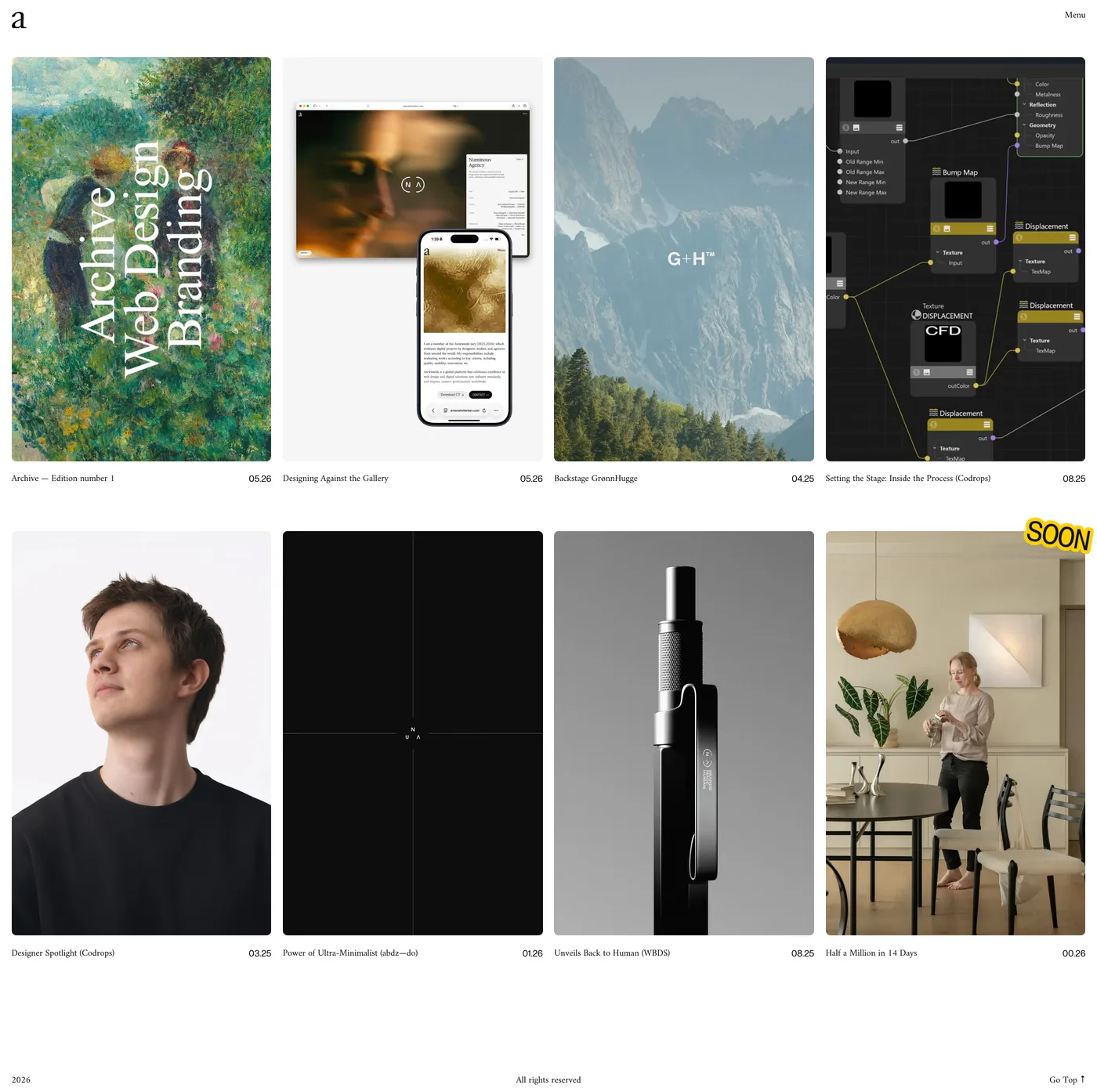 Artem Shcherban — screenshot of the blog page