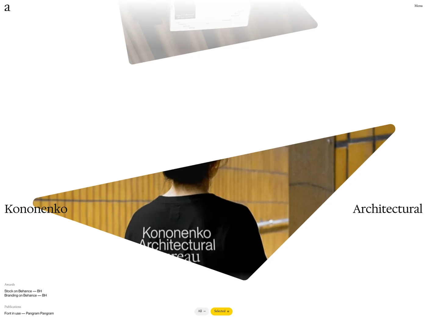 Artem Shcherban — screenshot of the work page