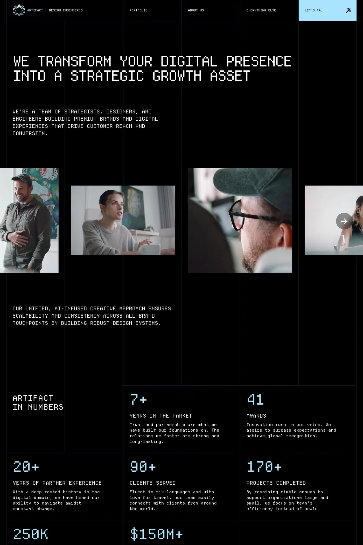 Artifact — screenshot of the about page