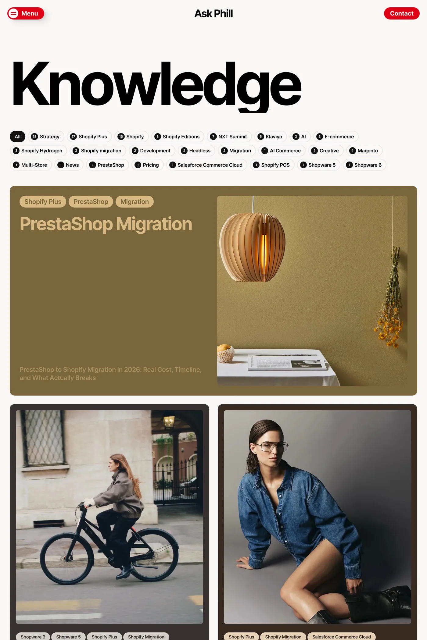 Ask Phill — screenshot of the blog page