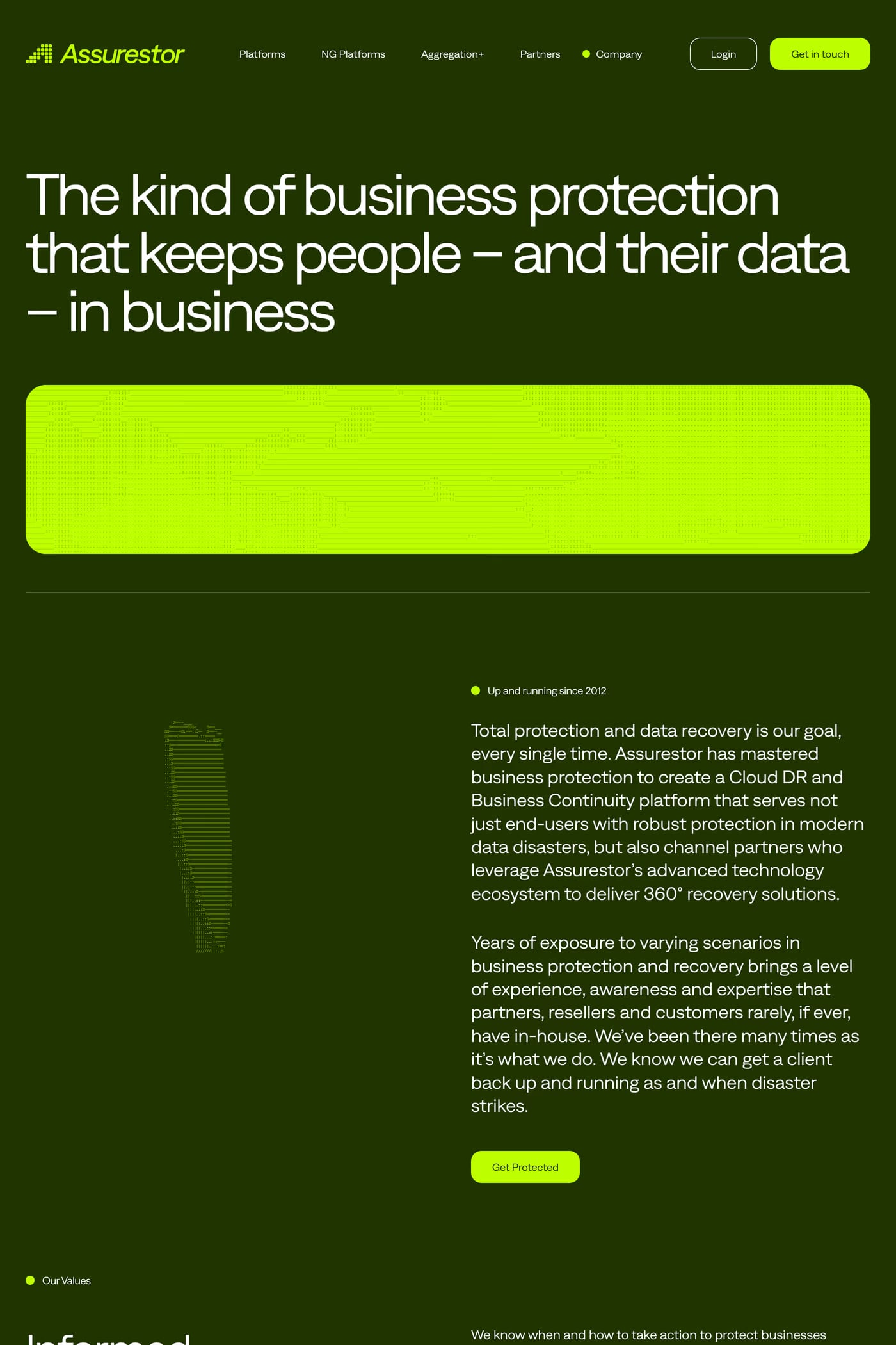 Assurestor — screenshot of the about page
