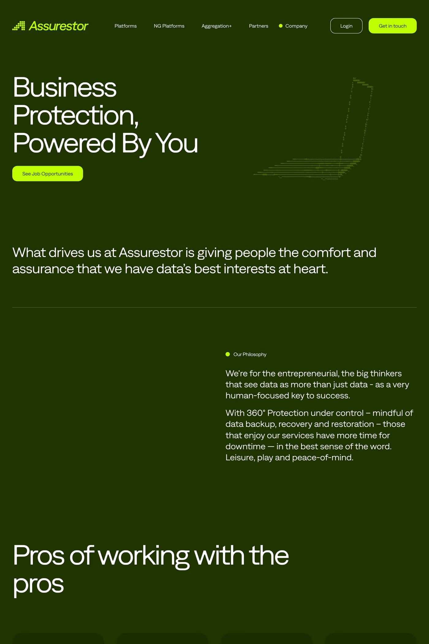 Assurestor — screenshot of the careers page