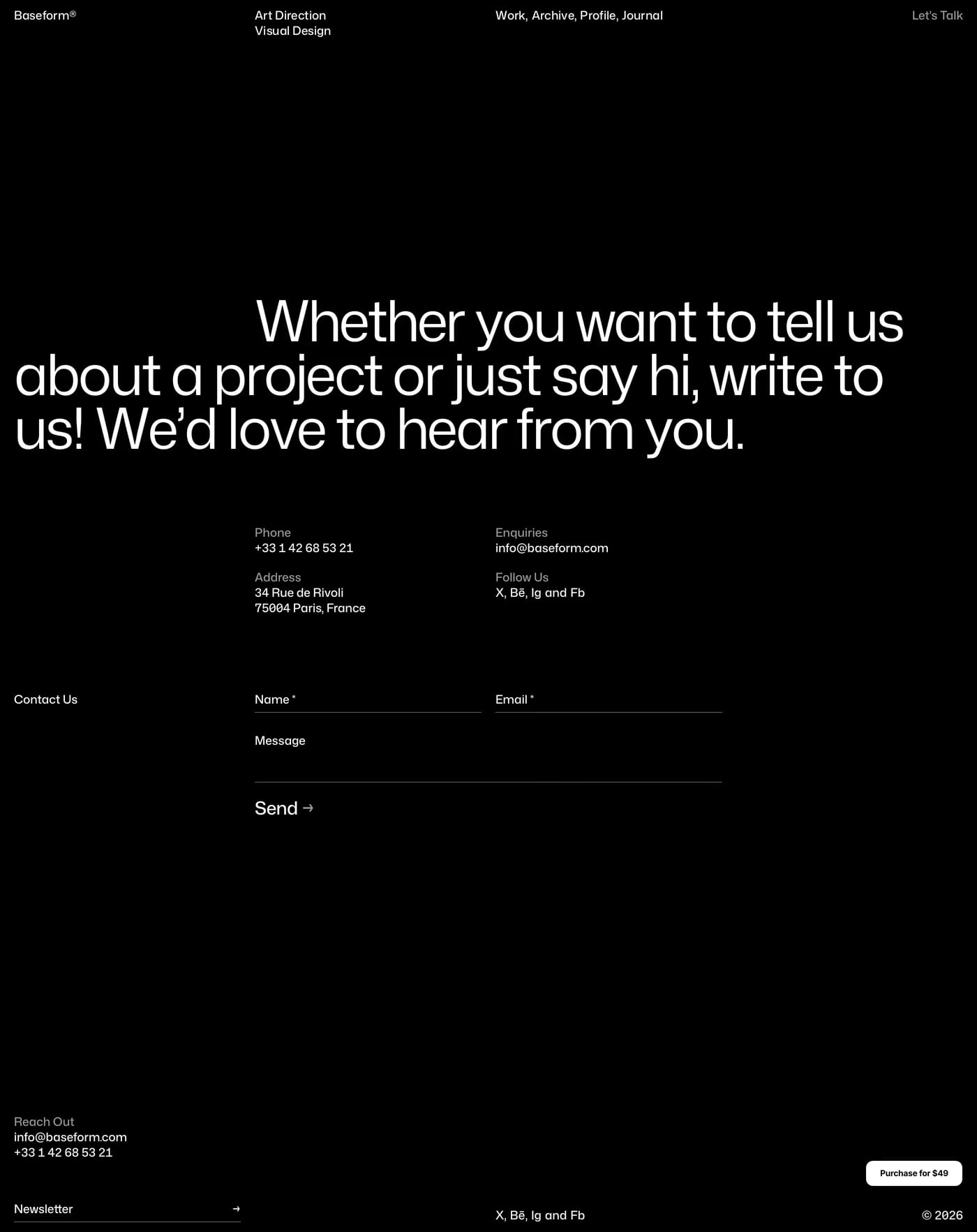 Baseform contact page