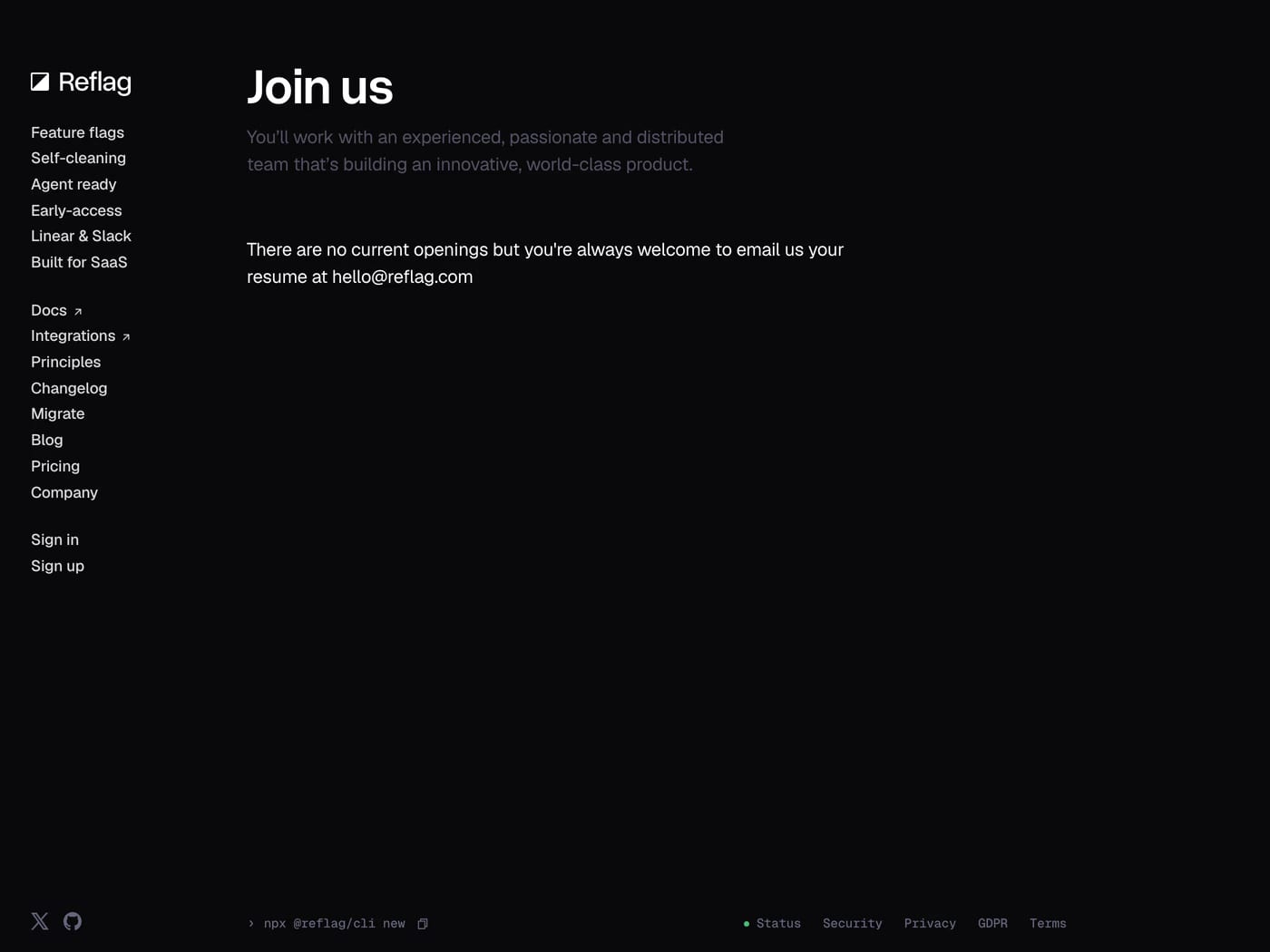 Bucket — screenshot of the careers page