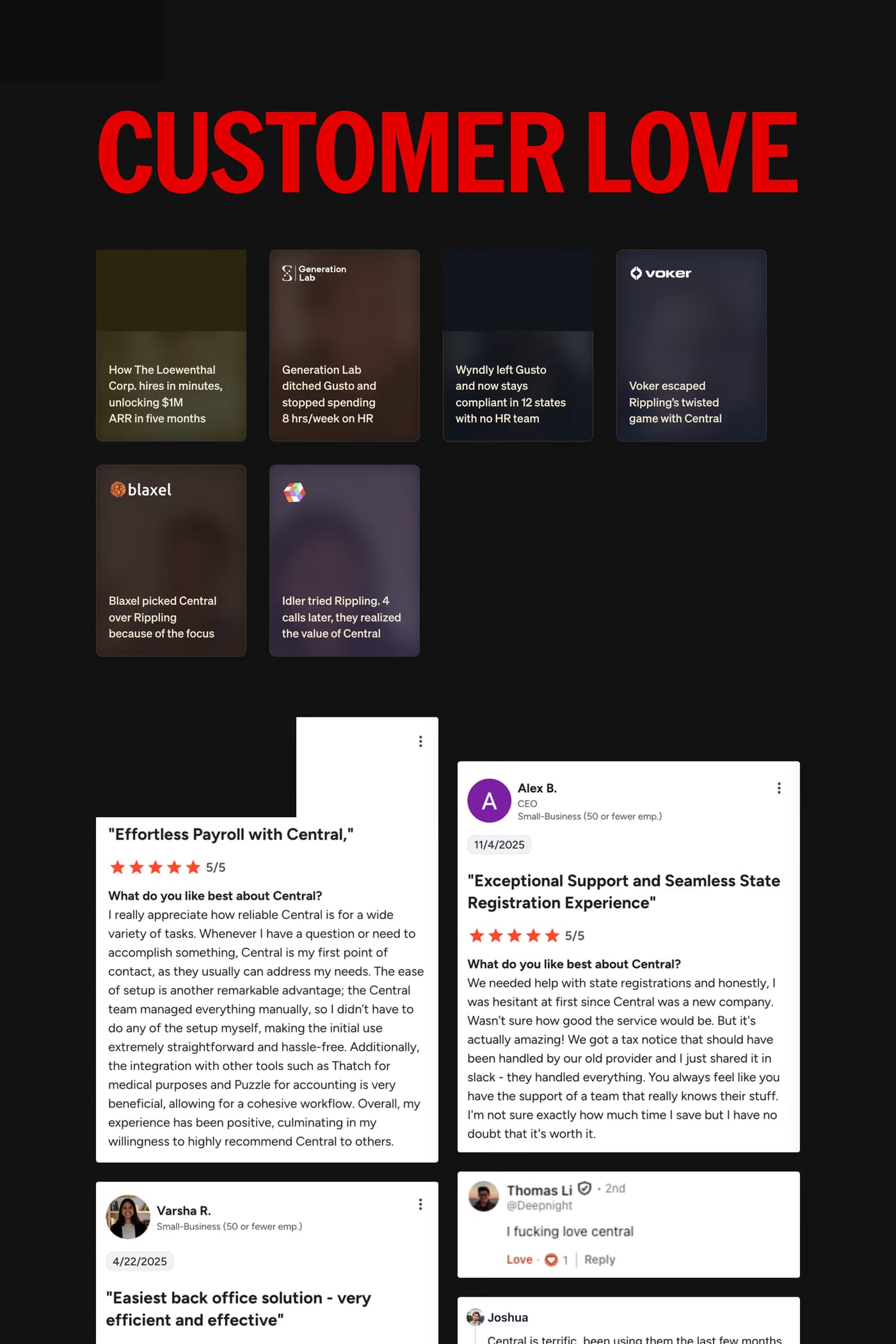Central case studies page
