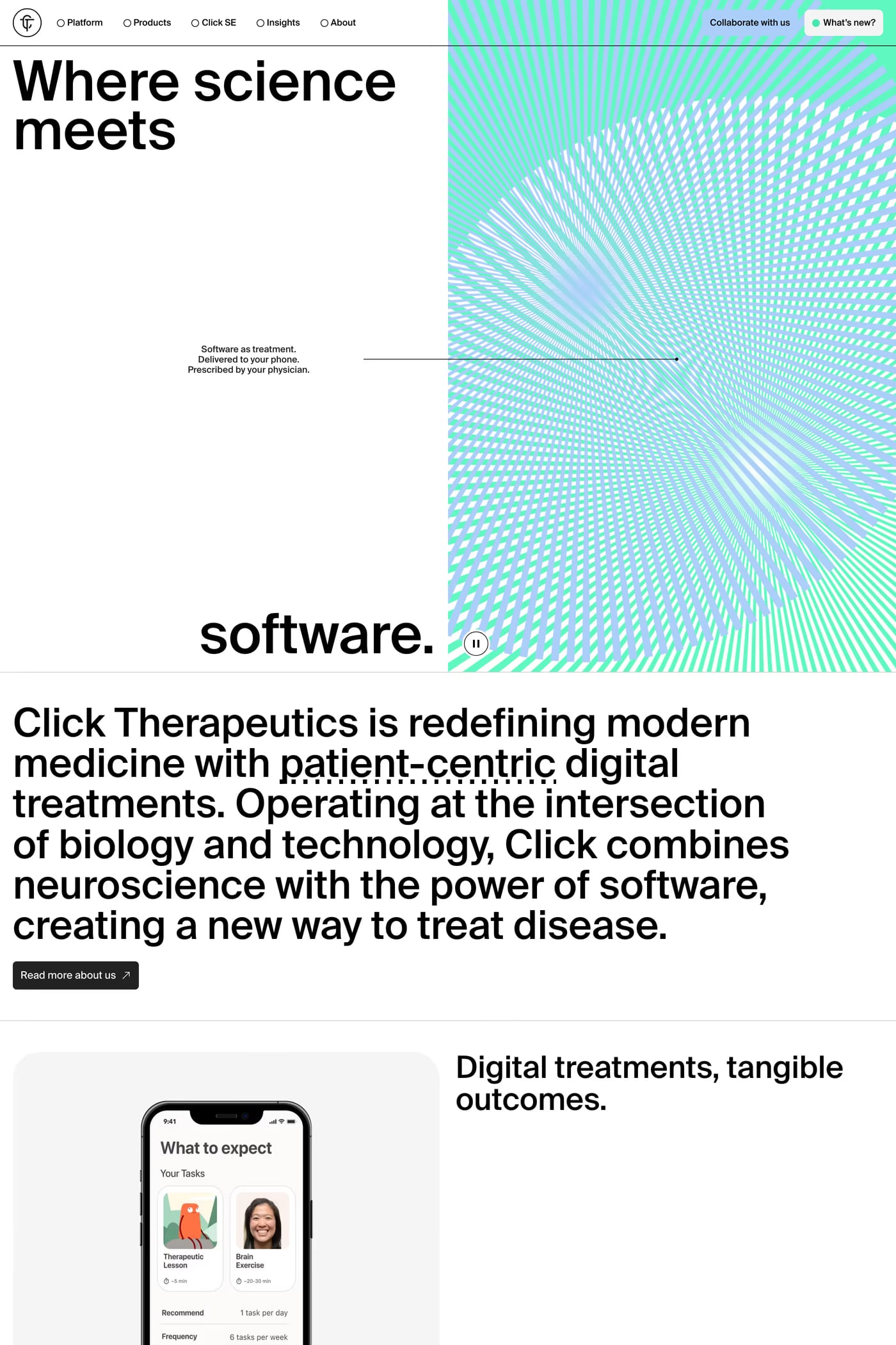 Click Therapeutics changelog page