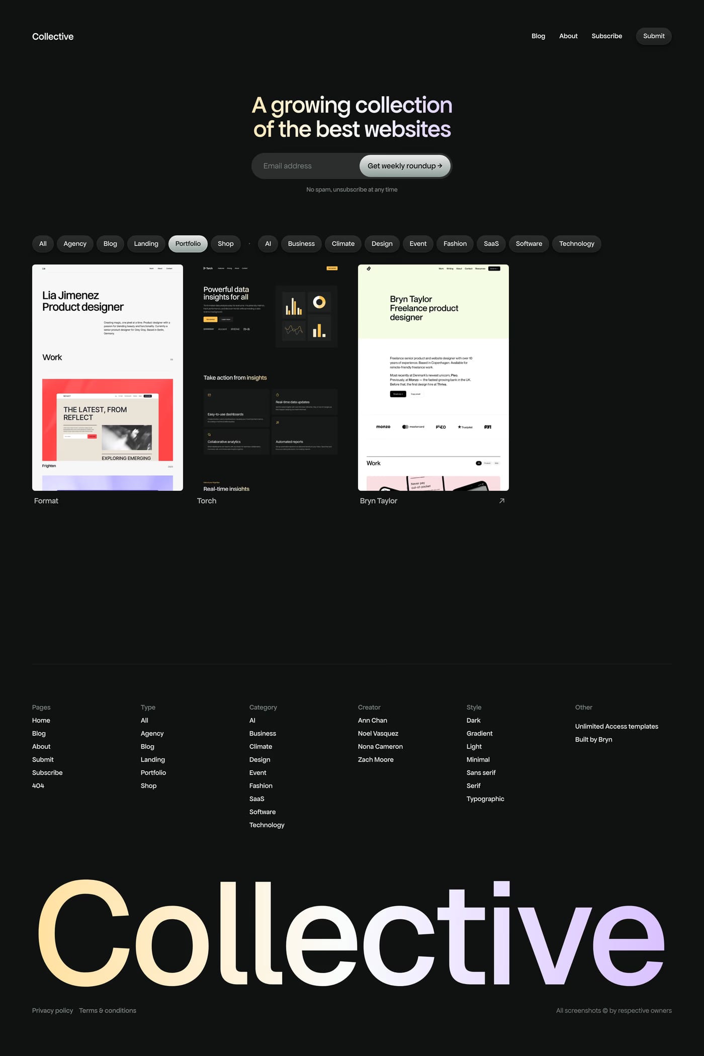 Collective work page