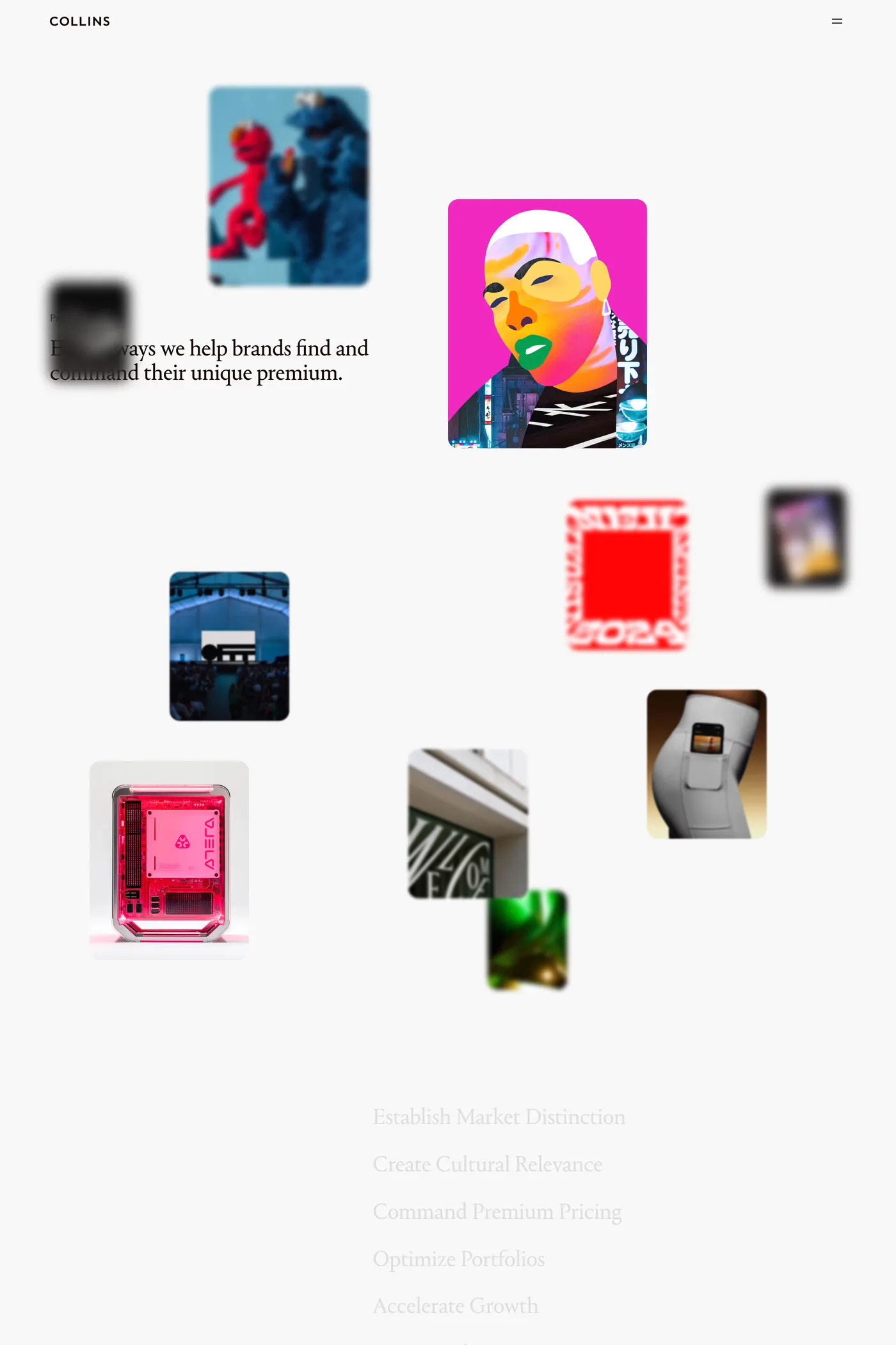 COLLINS — screenshot of the about page