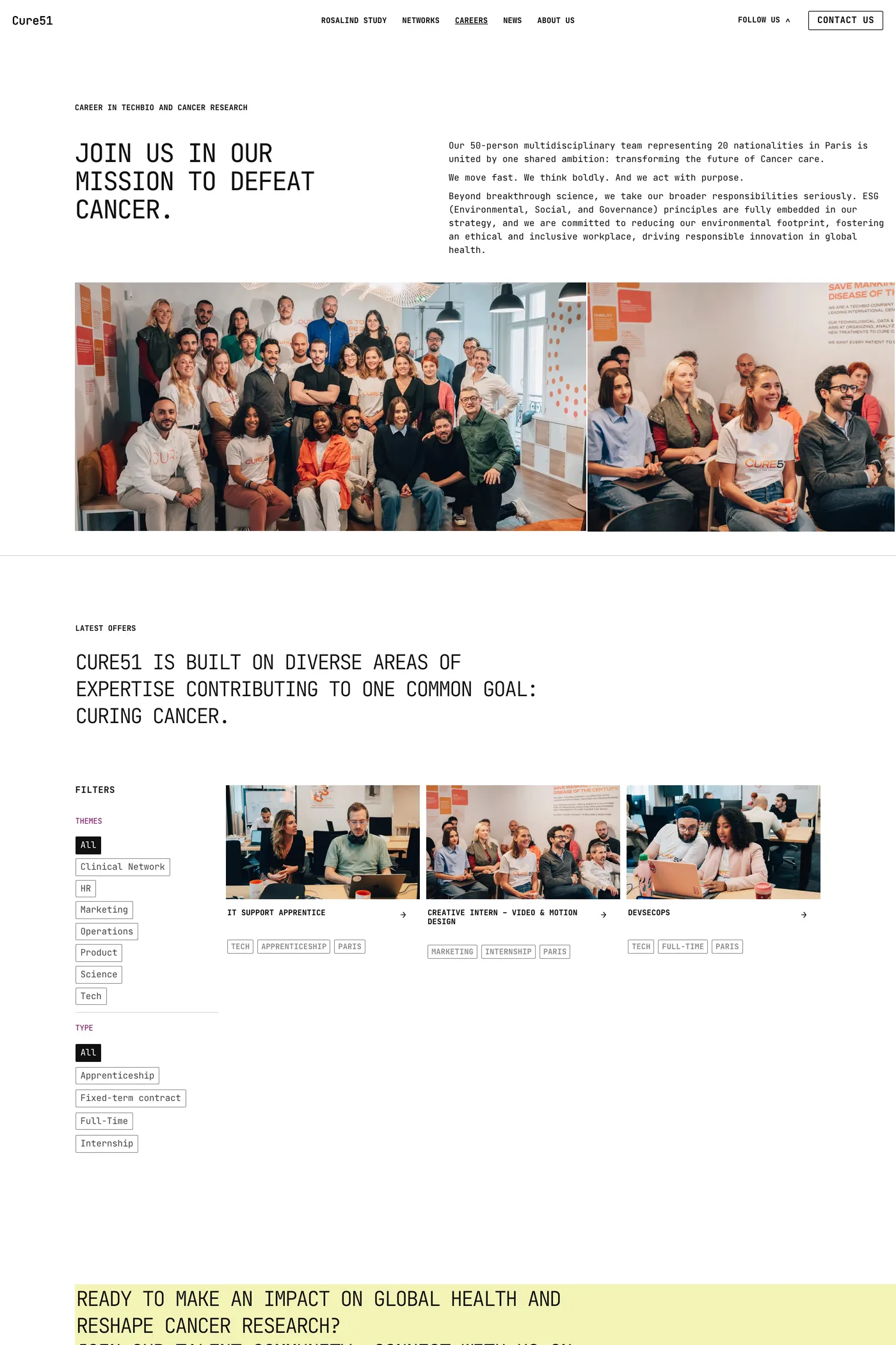 Cure51 — screenshot of the careers page