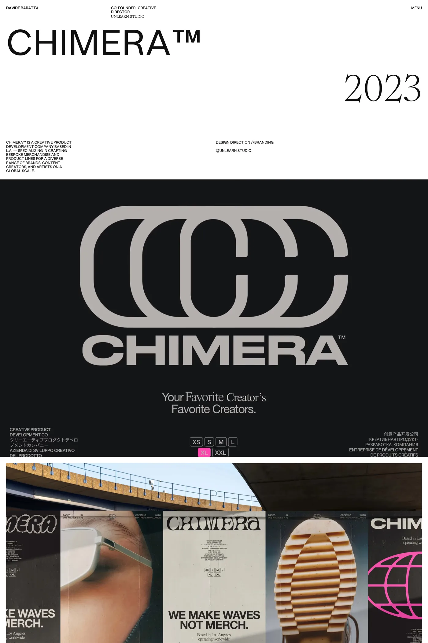Davide Baratta — screenshot of the work page