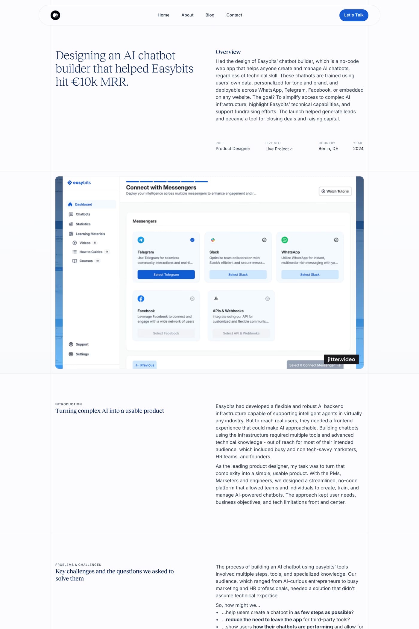 Delcio Designs — screenshot of the work page
