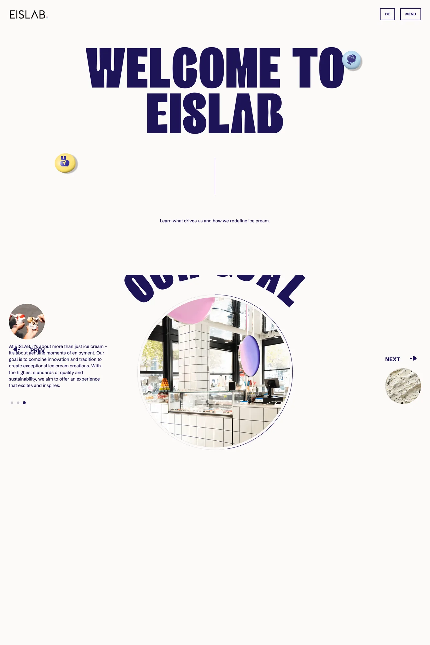 Eislab — screenshot of the about page