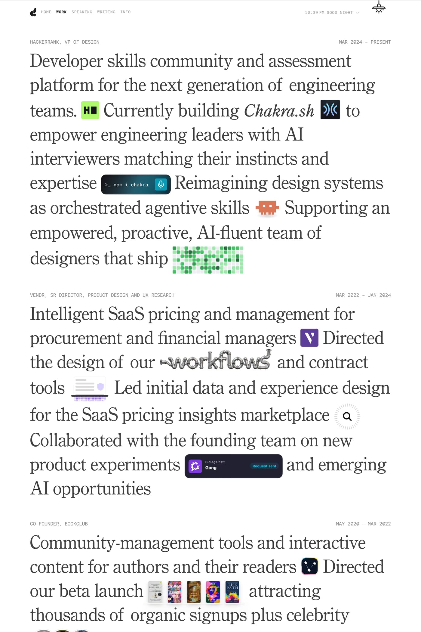 Emily Campbell — screenshot of the work page