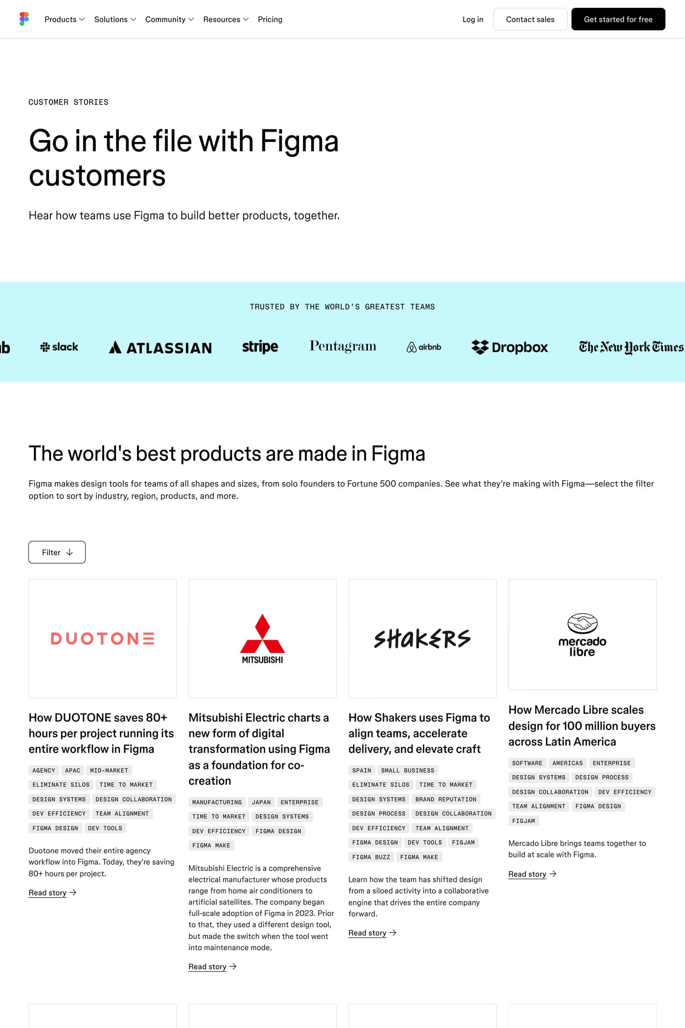 Figma — screenshot of the case studies page