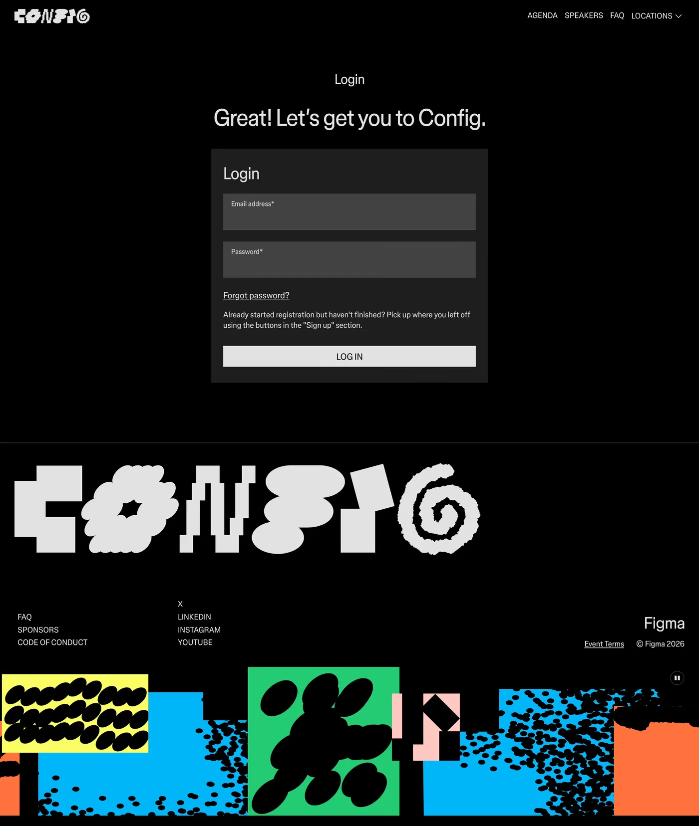 Figma Config — screenshot of the login page