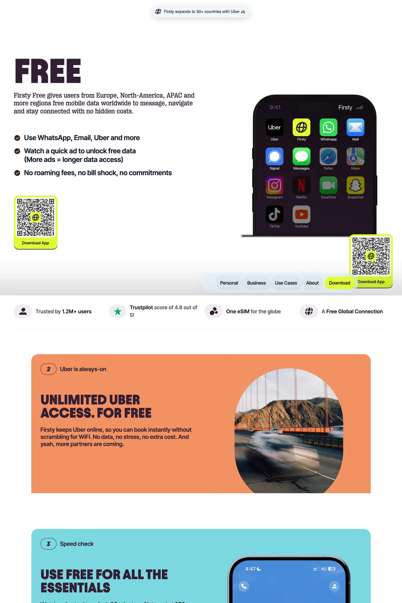 Firsty features page