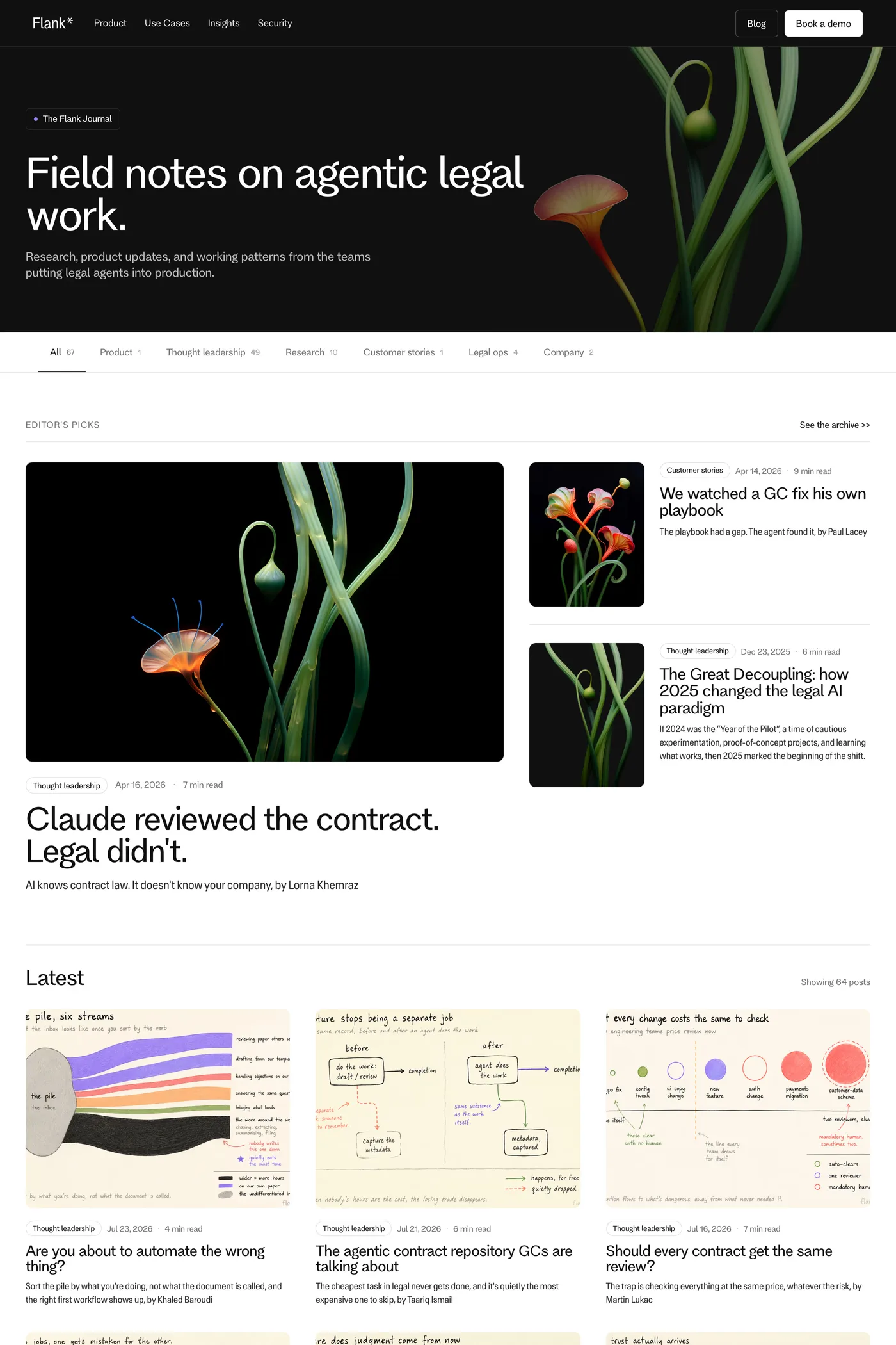 Flank — screenshot of the blog page