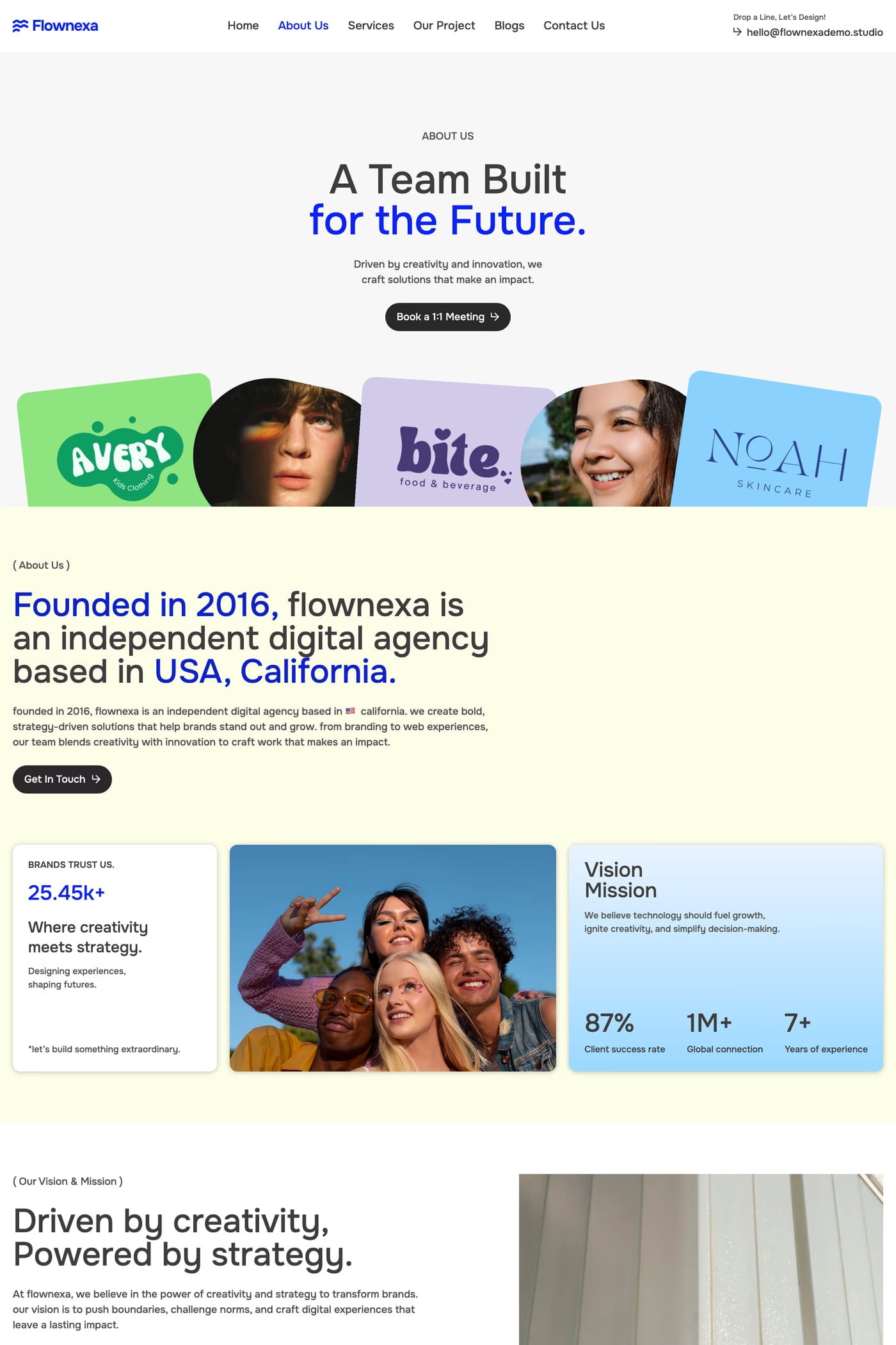 Flownexa — screenshot of the about page