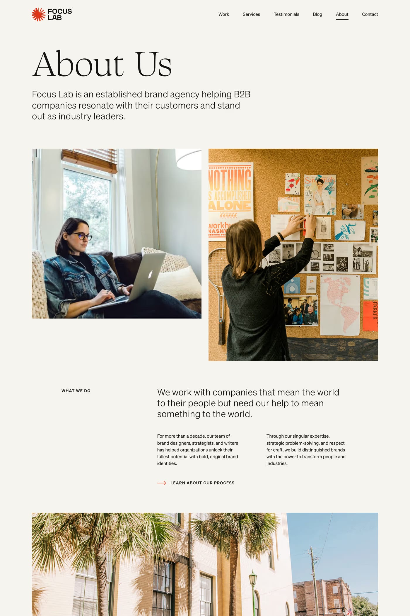 Focus Lab — screenshot of the about page