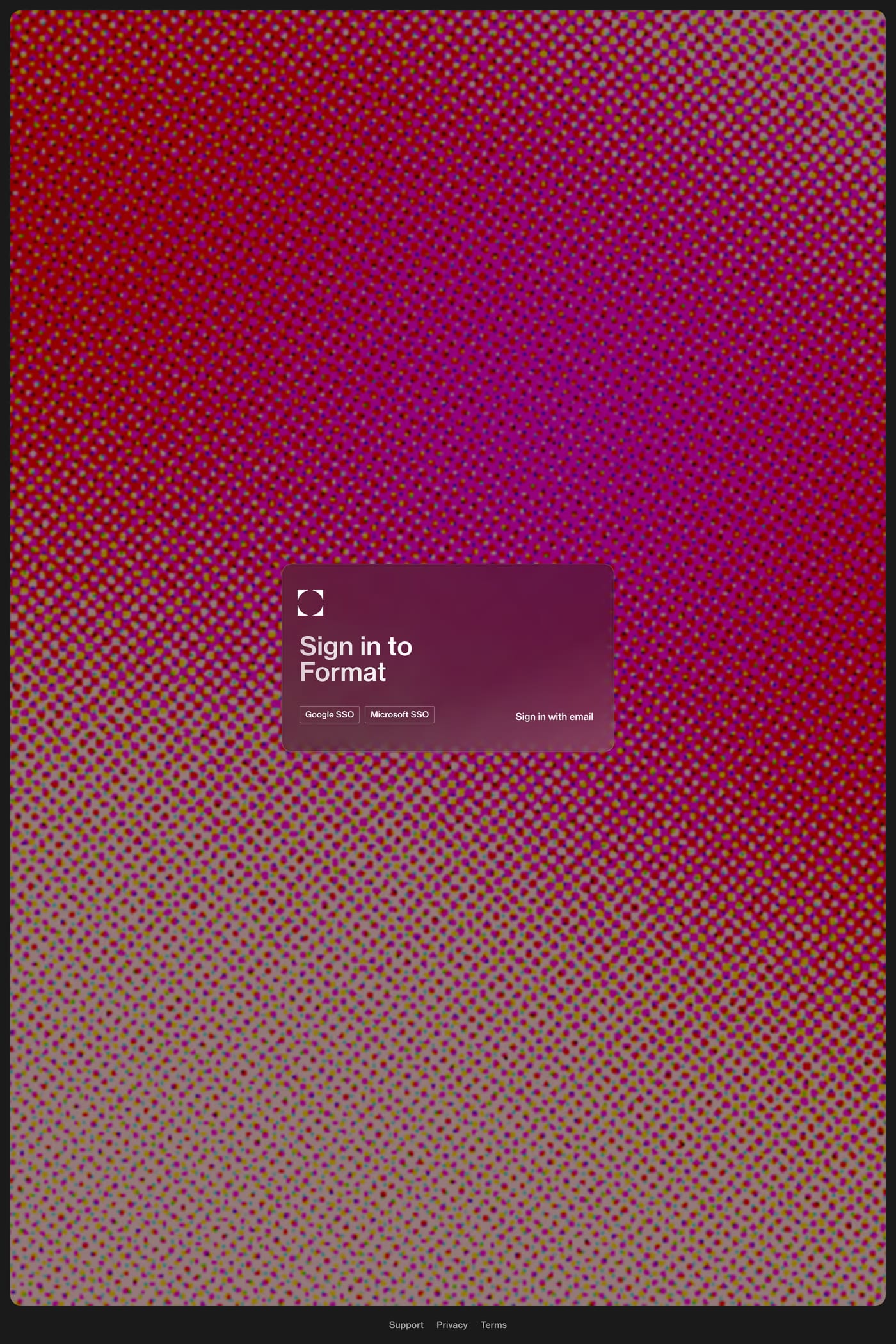 Format — screenshot of the login page