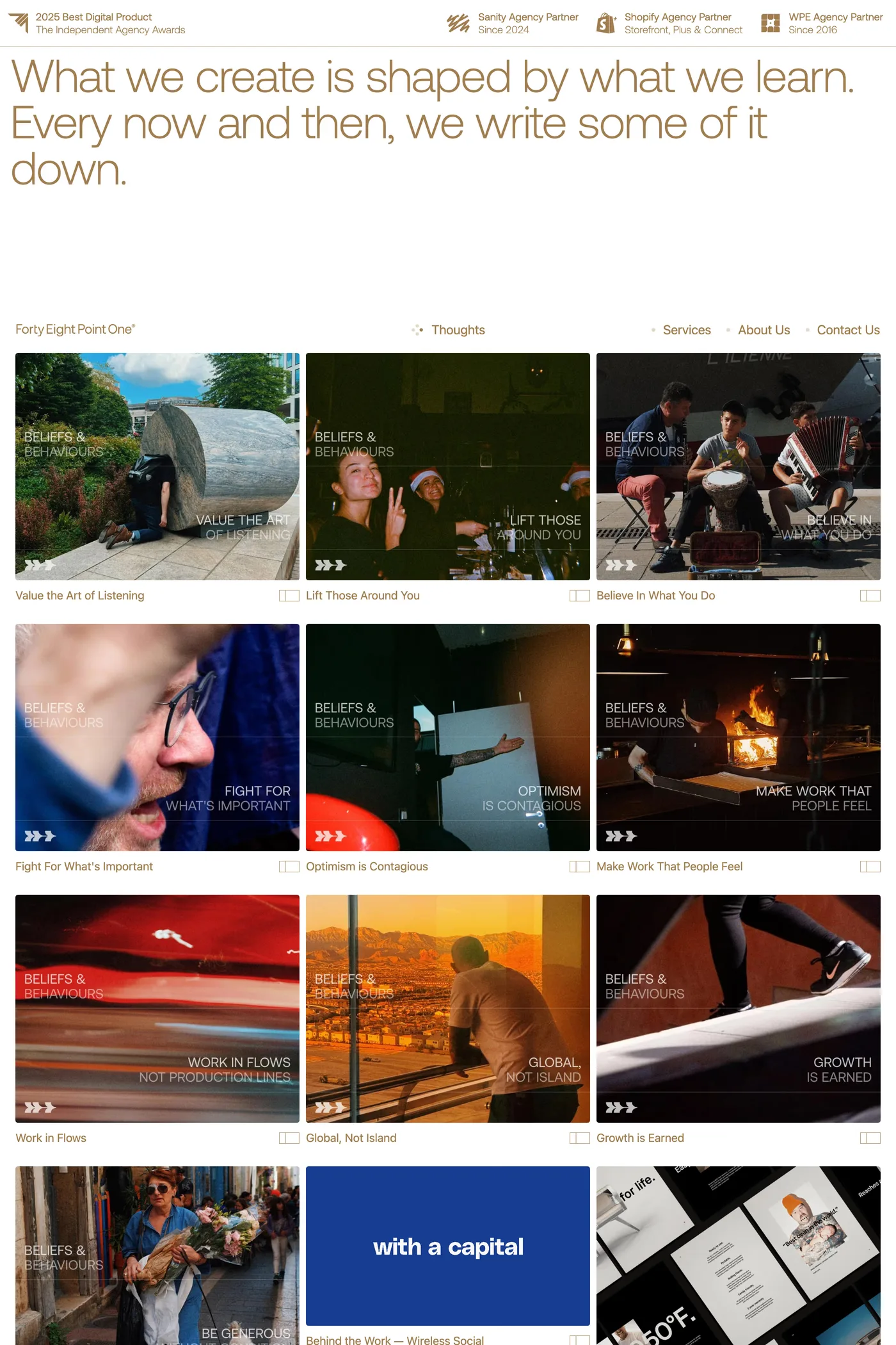 Forty Eight Point One — screenshot of the blog page