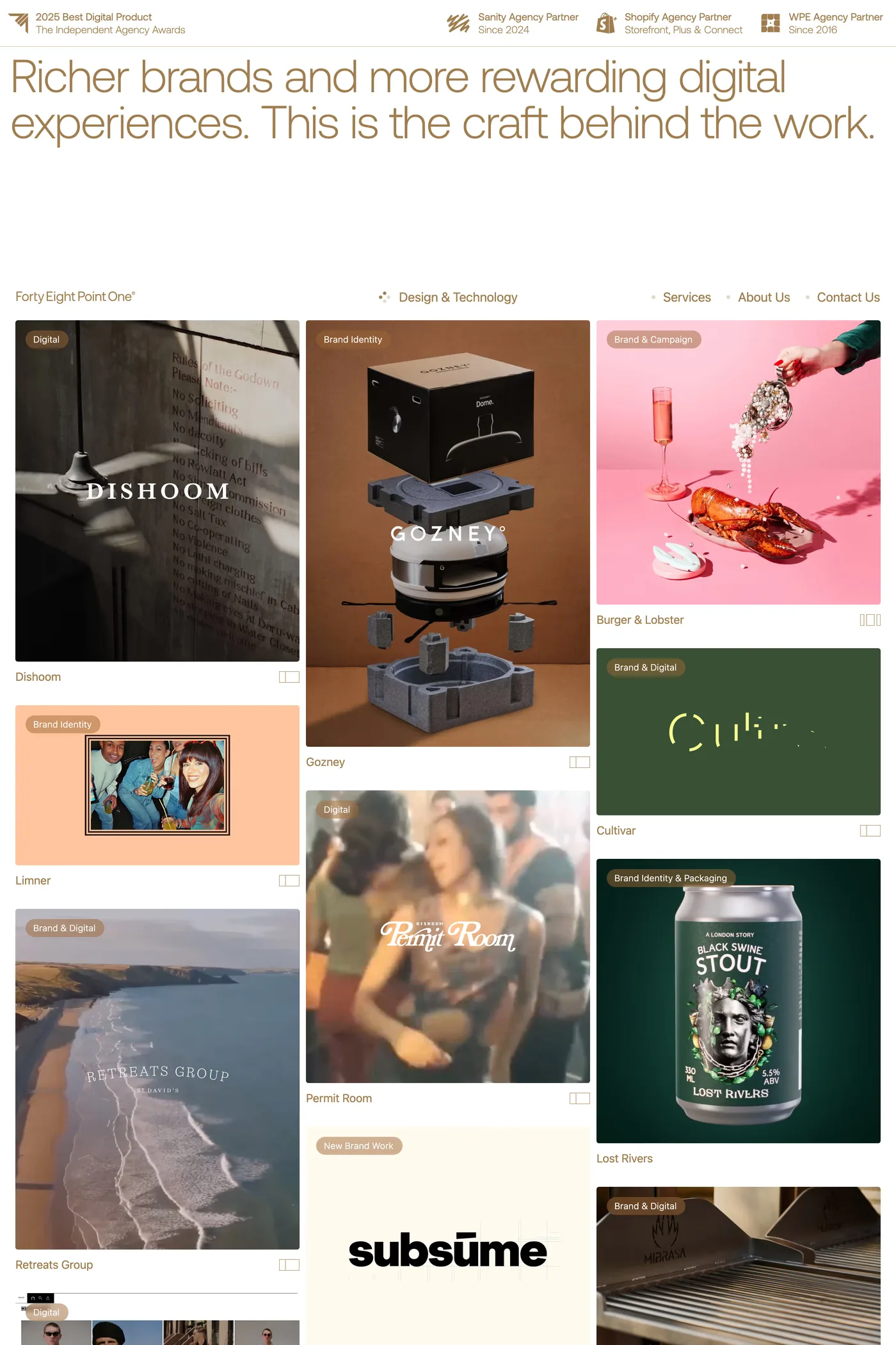Forty Eight Point One — screenshot of the work page