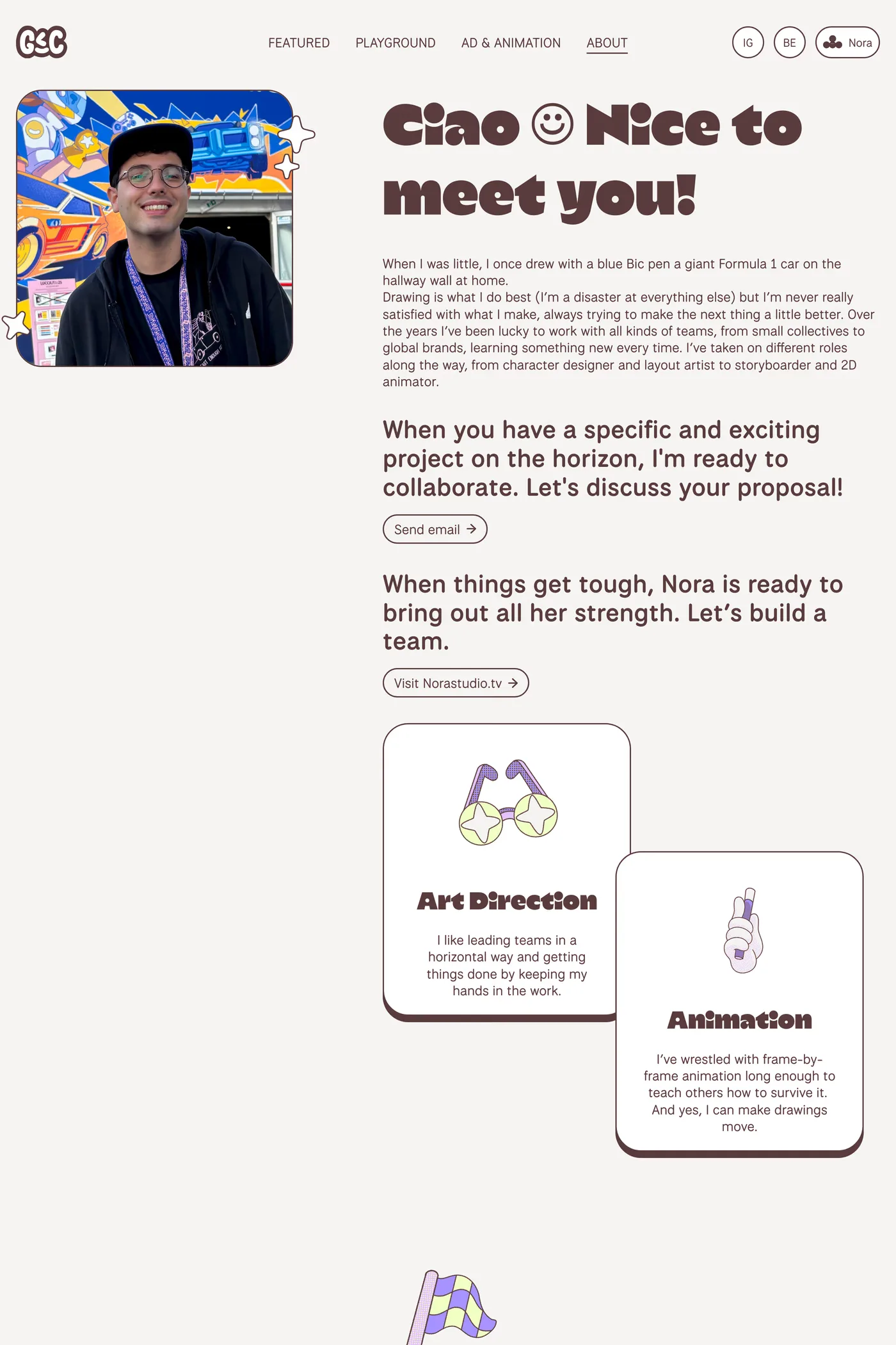 Gianluca Patti — screenshot of the about page