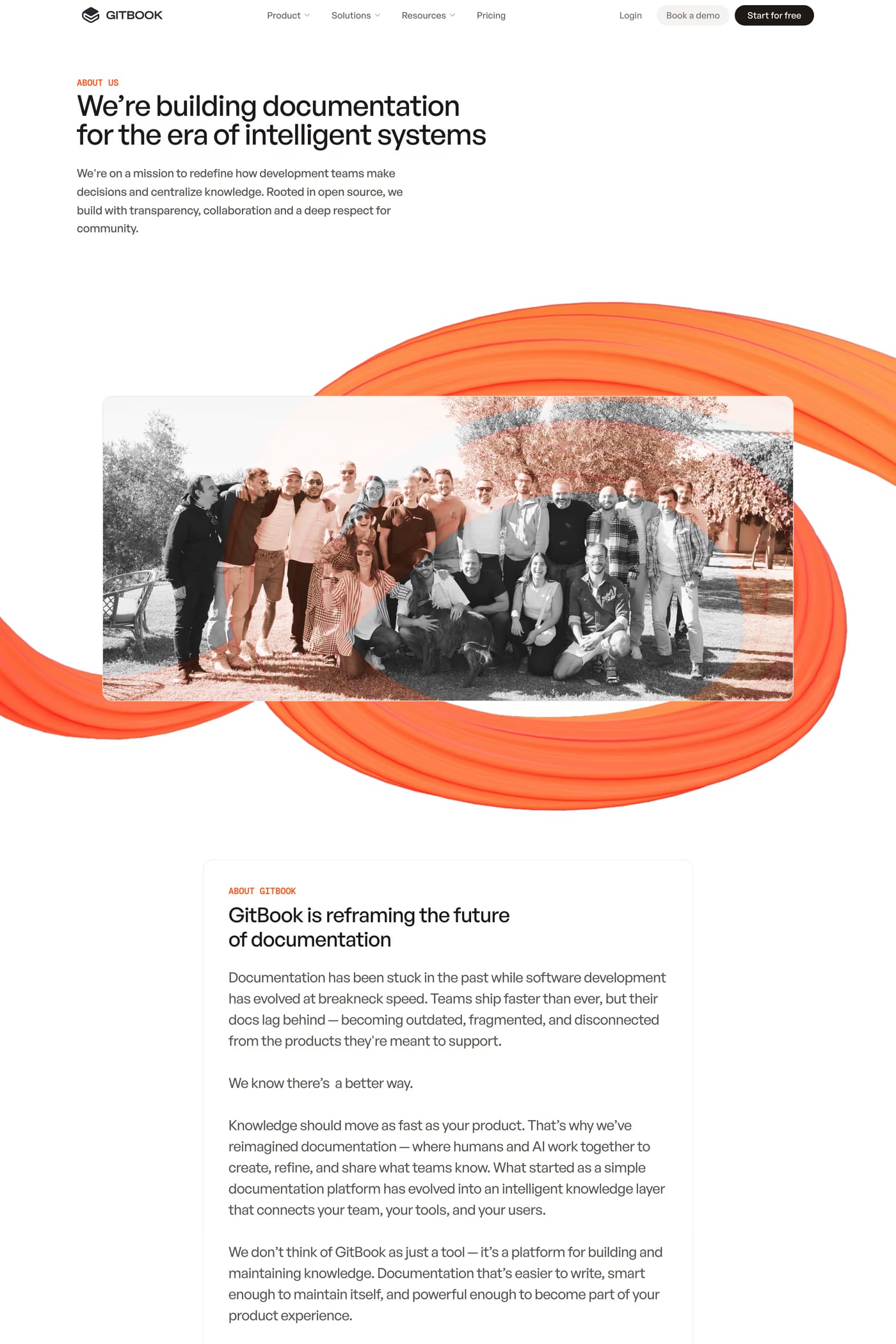 GitBook — screenshot of the about page