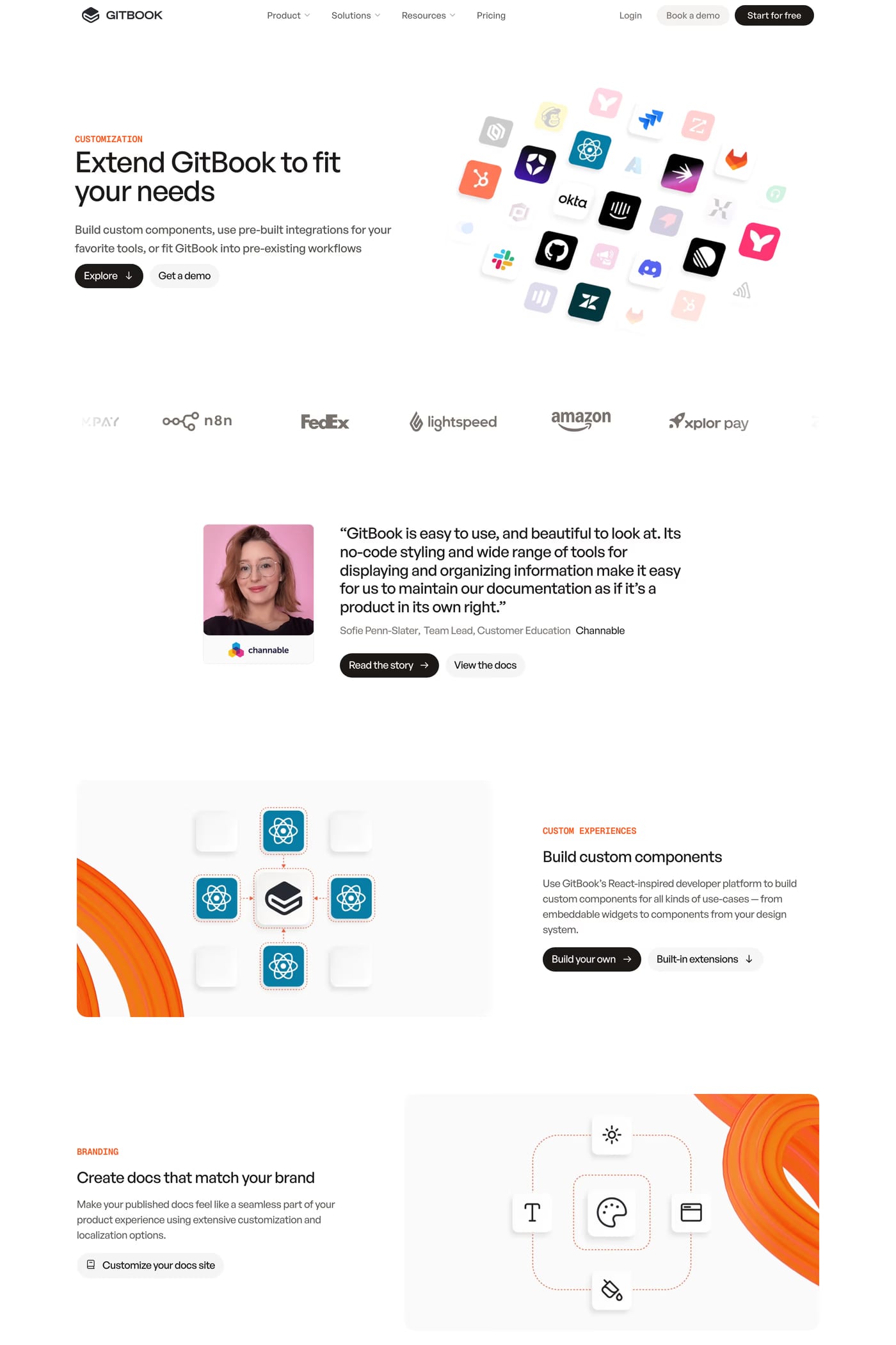 GitBook — screenshot of the integrations page