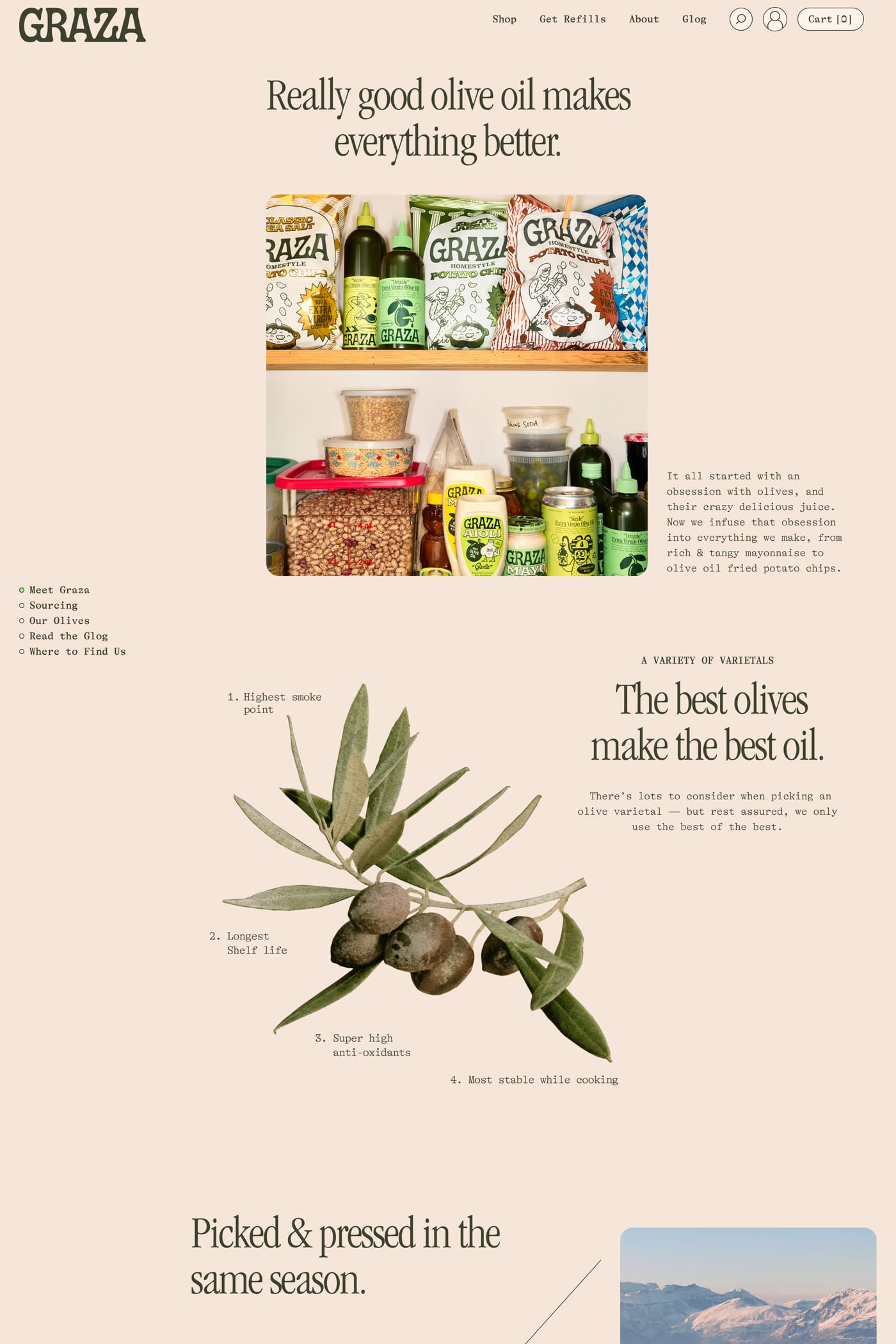 Graza — screenshot of the about page