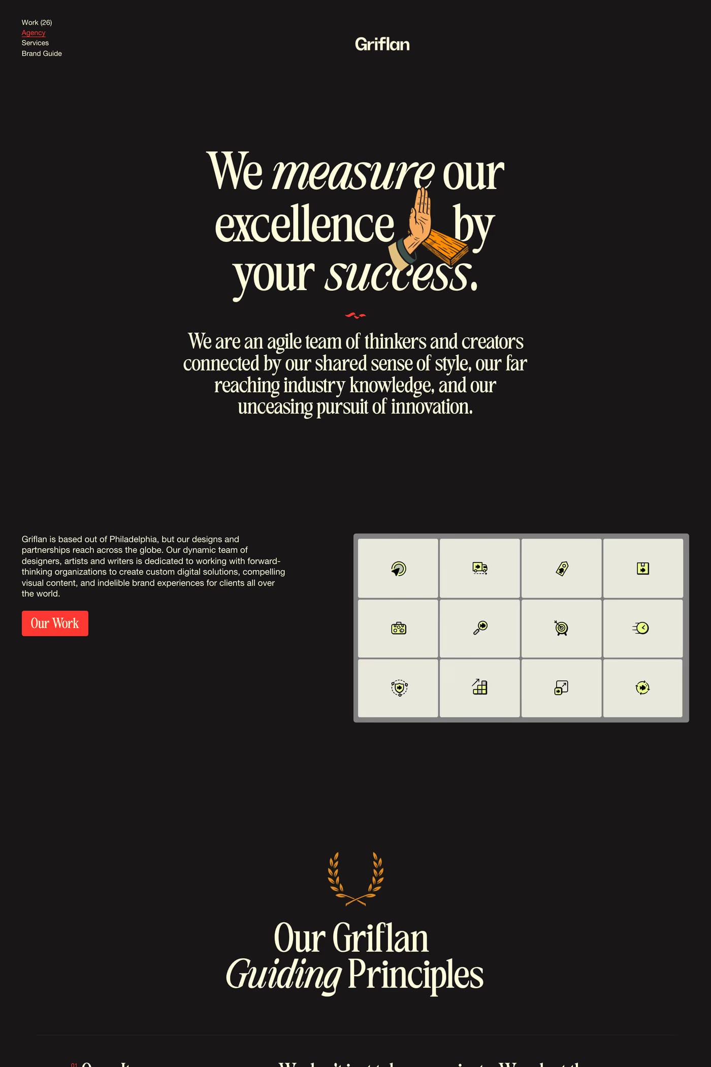 Griflan — screenshot of the about page