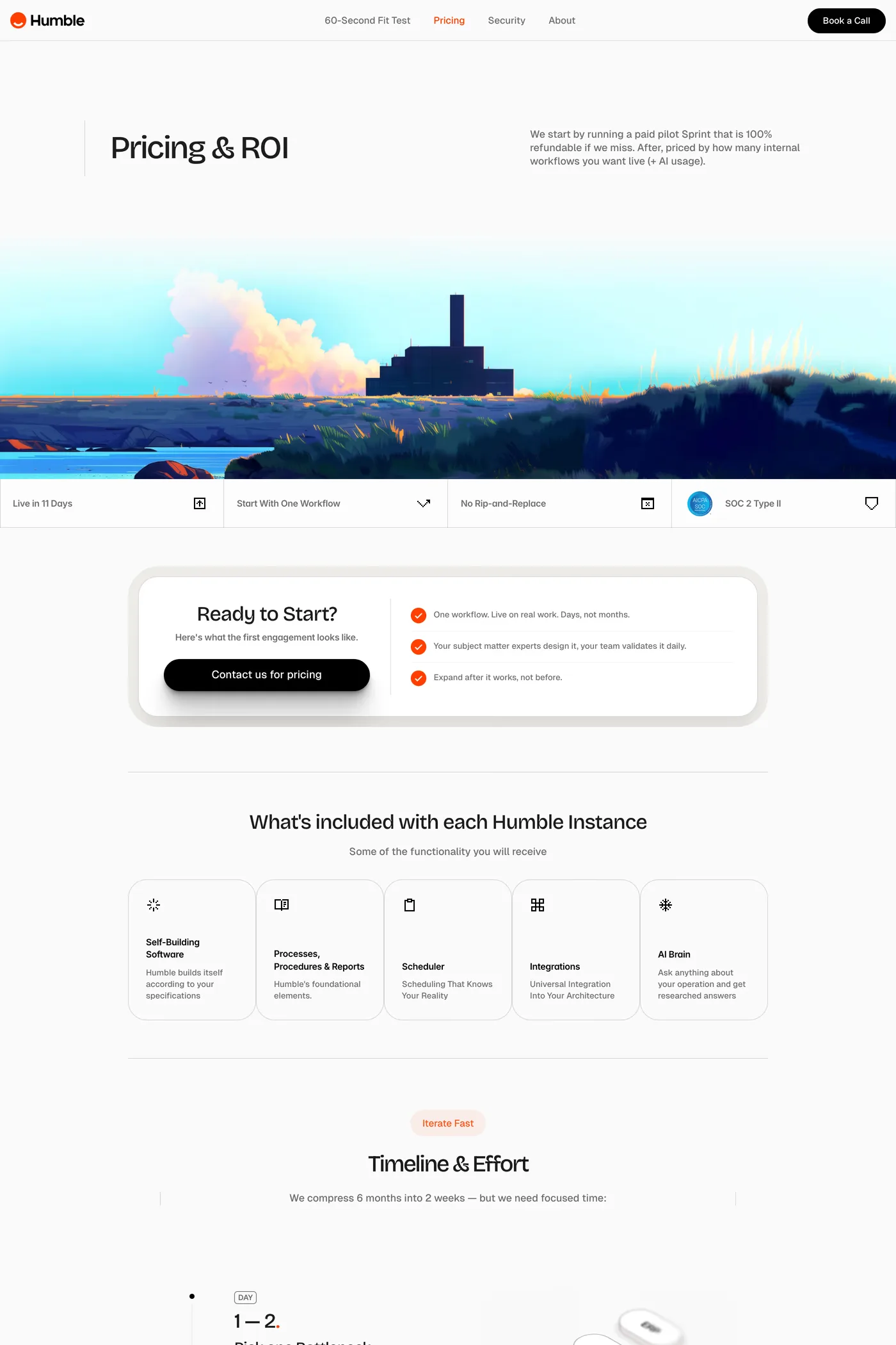 Humble — screenshot of the pricing page