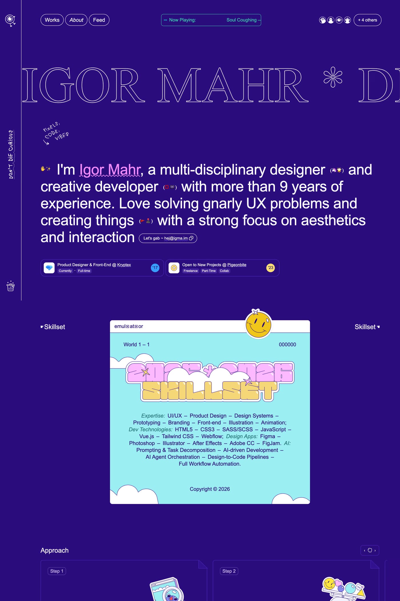 Igma — screenshot of the about page