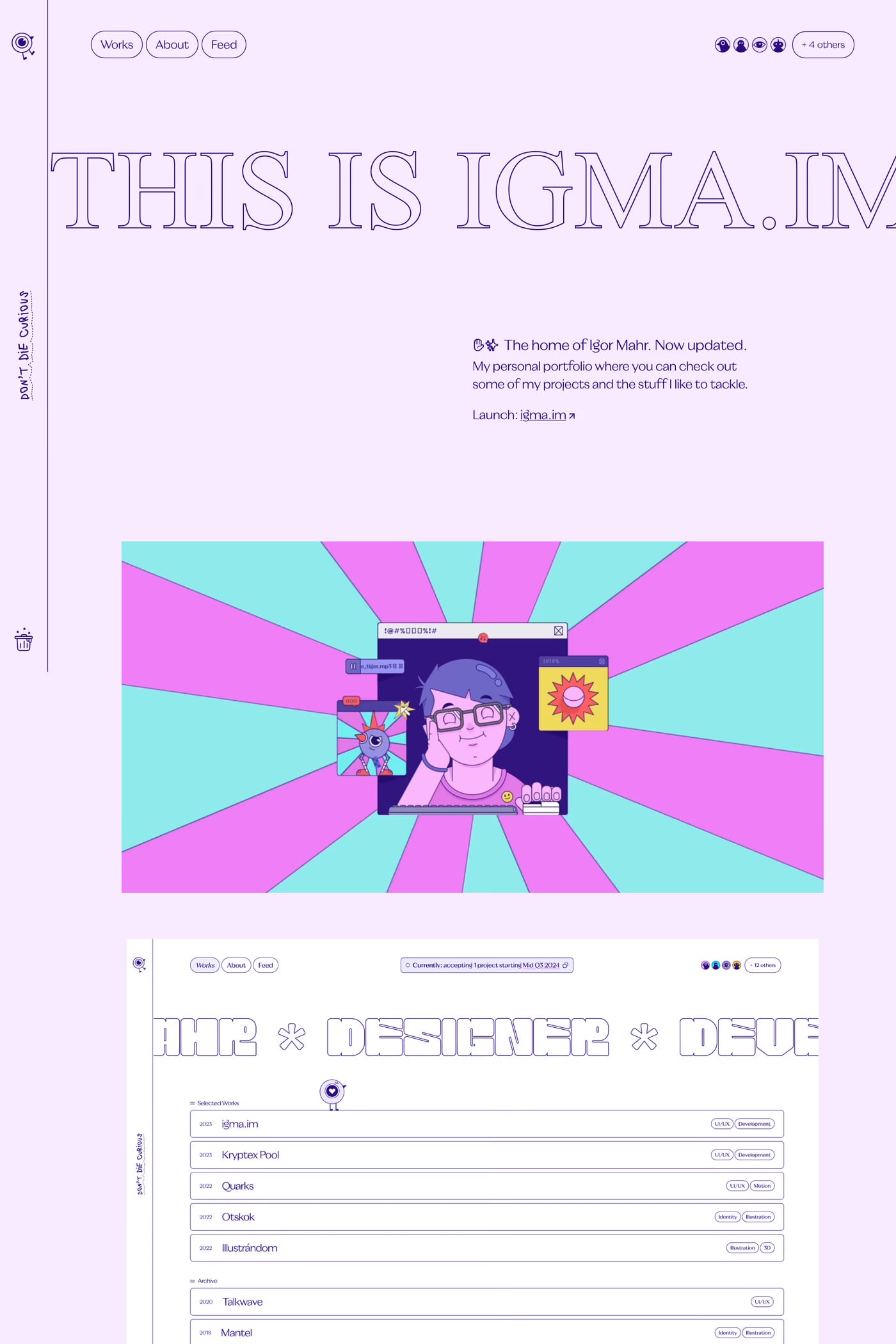 Igma — screenshot of the work page
