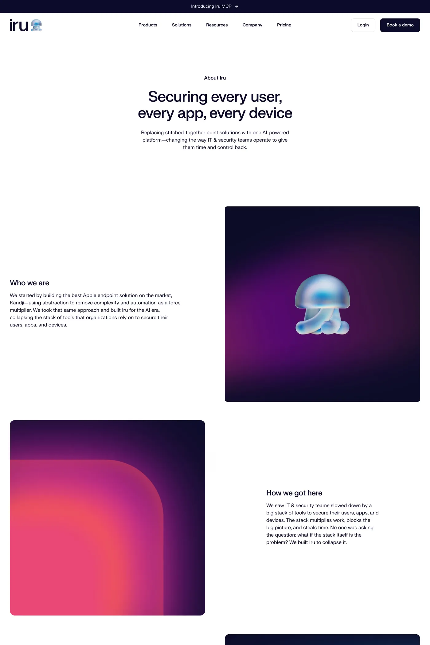 Iru — screenshot of the about page