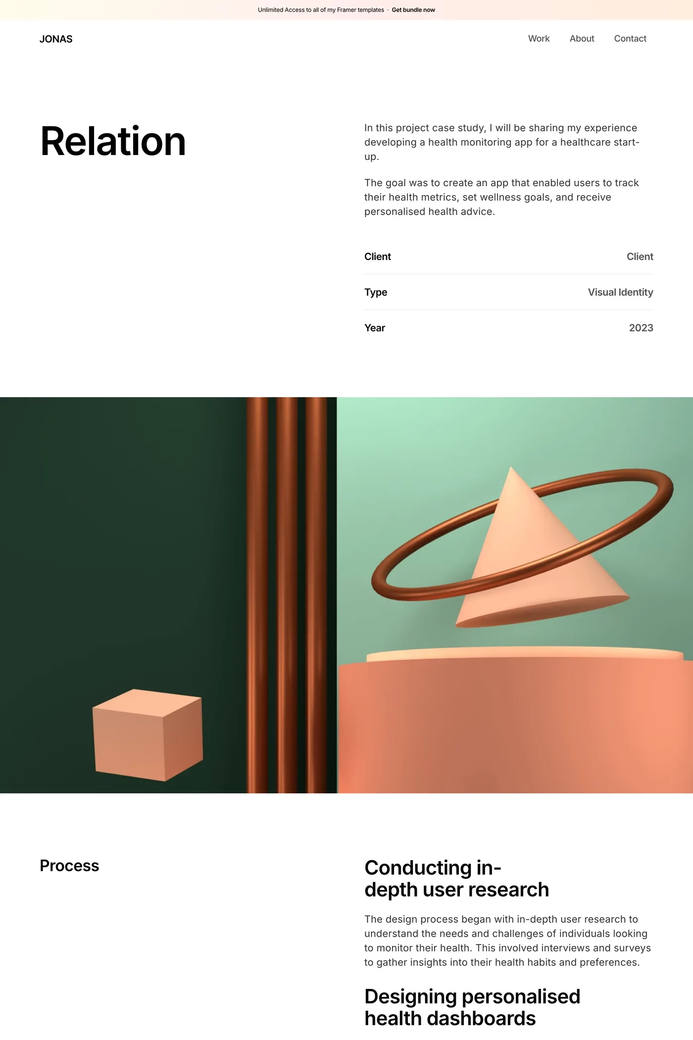 Jonas — screenshot of the work page