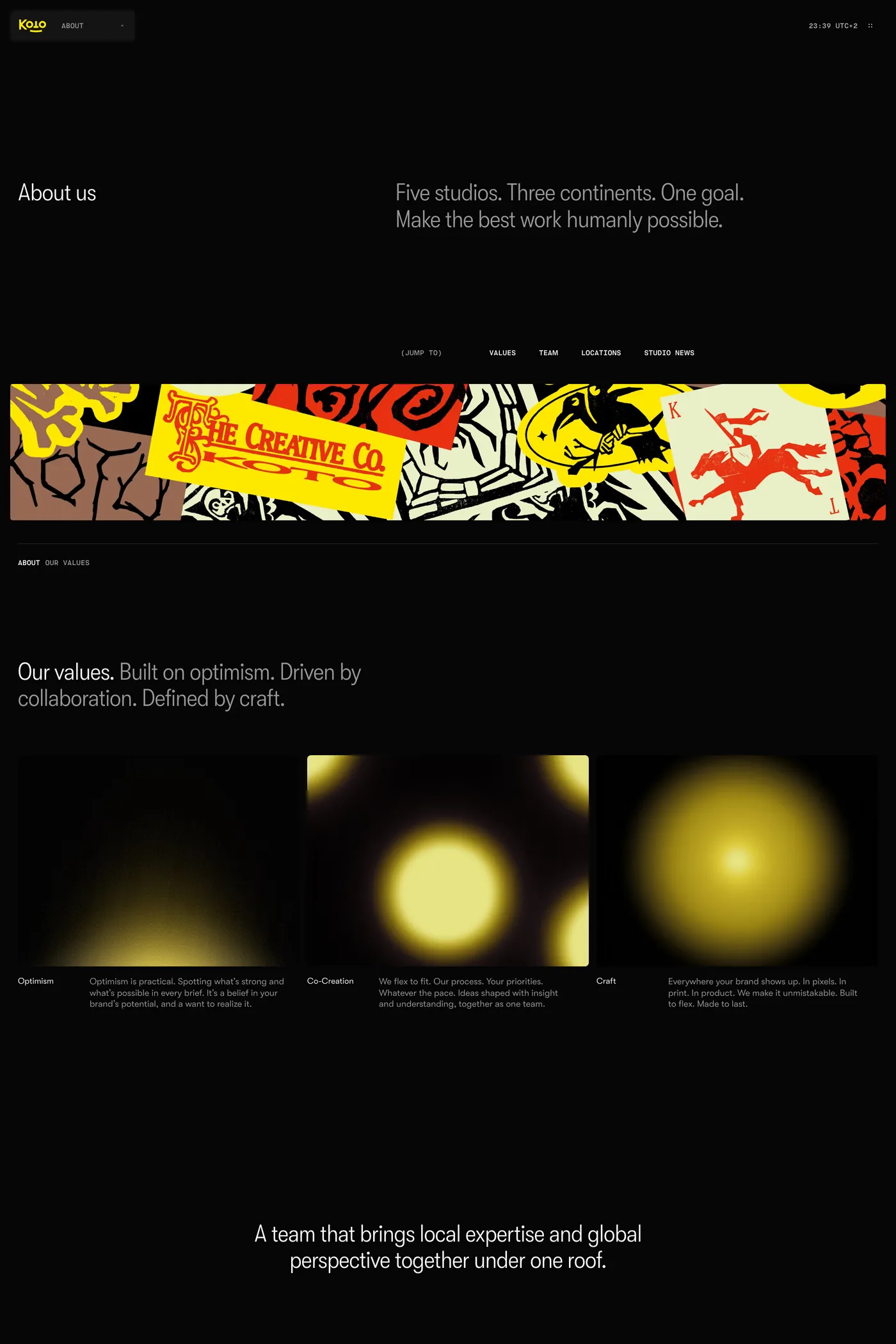 Koto — screenshot of the about page