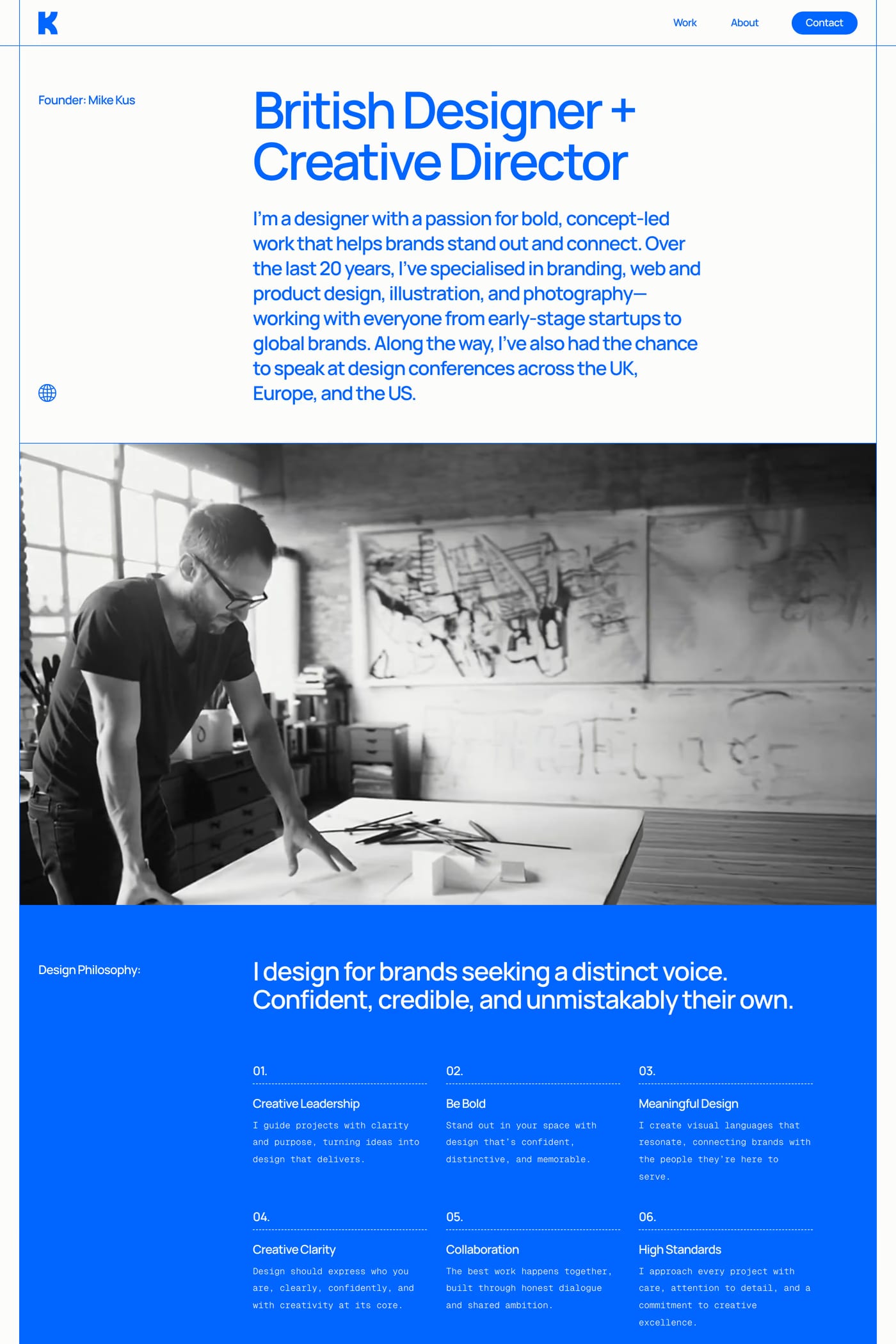 Kus — screenshot of the about page
